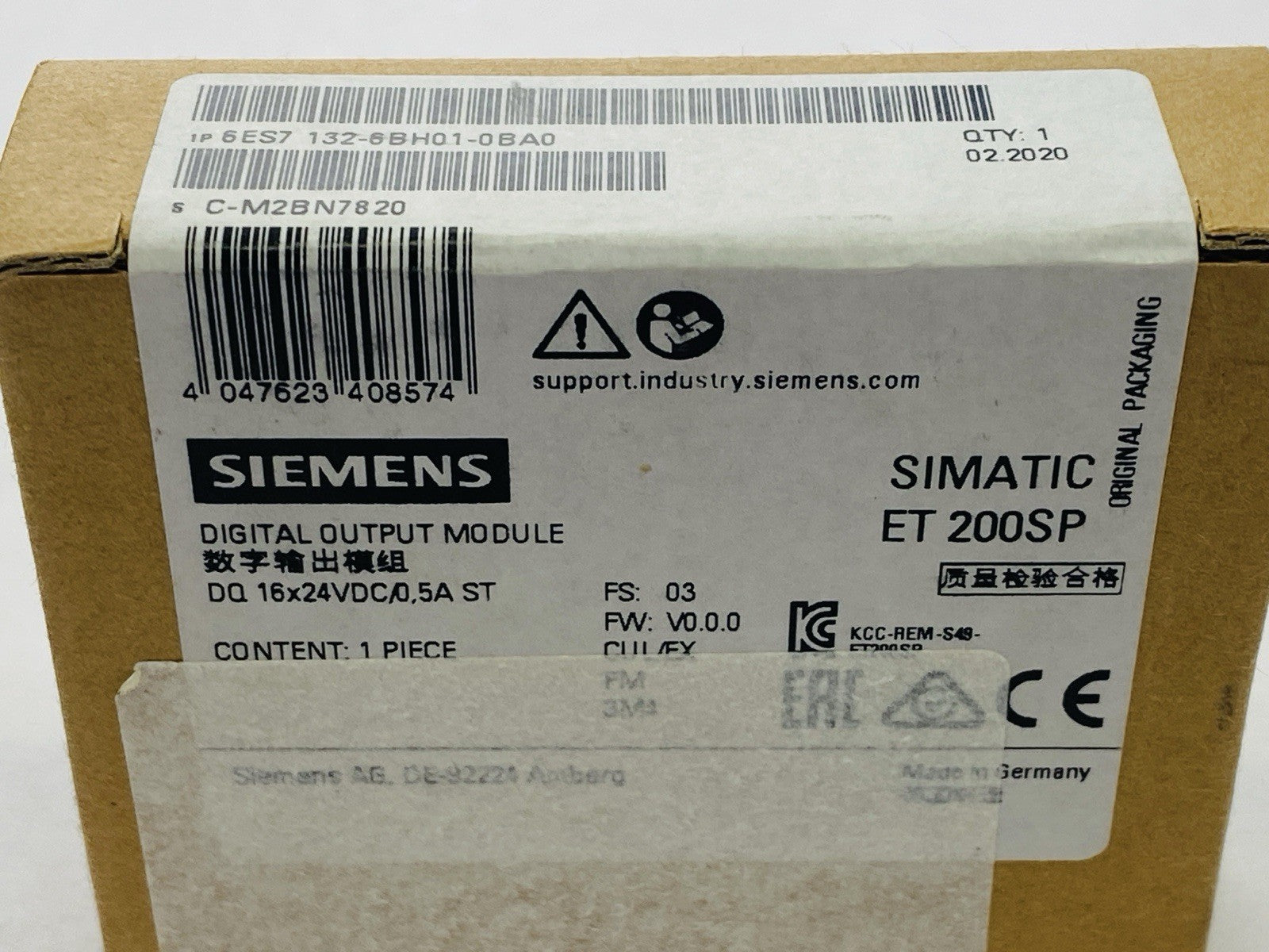 Siemens 6ES7132-6BH01-0BA0 SIMATIC ET 200SP Digital Output Module - Maverick Industrial Sales