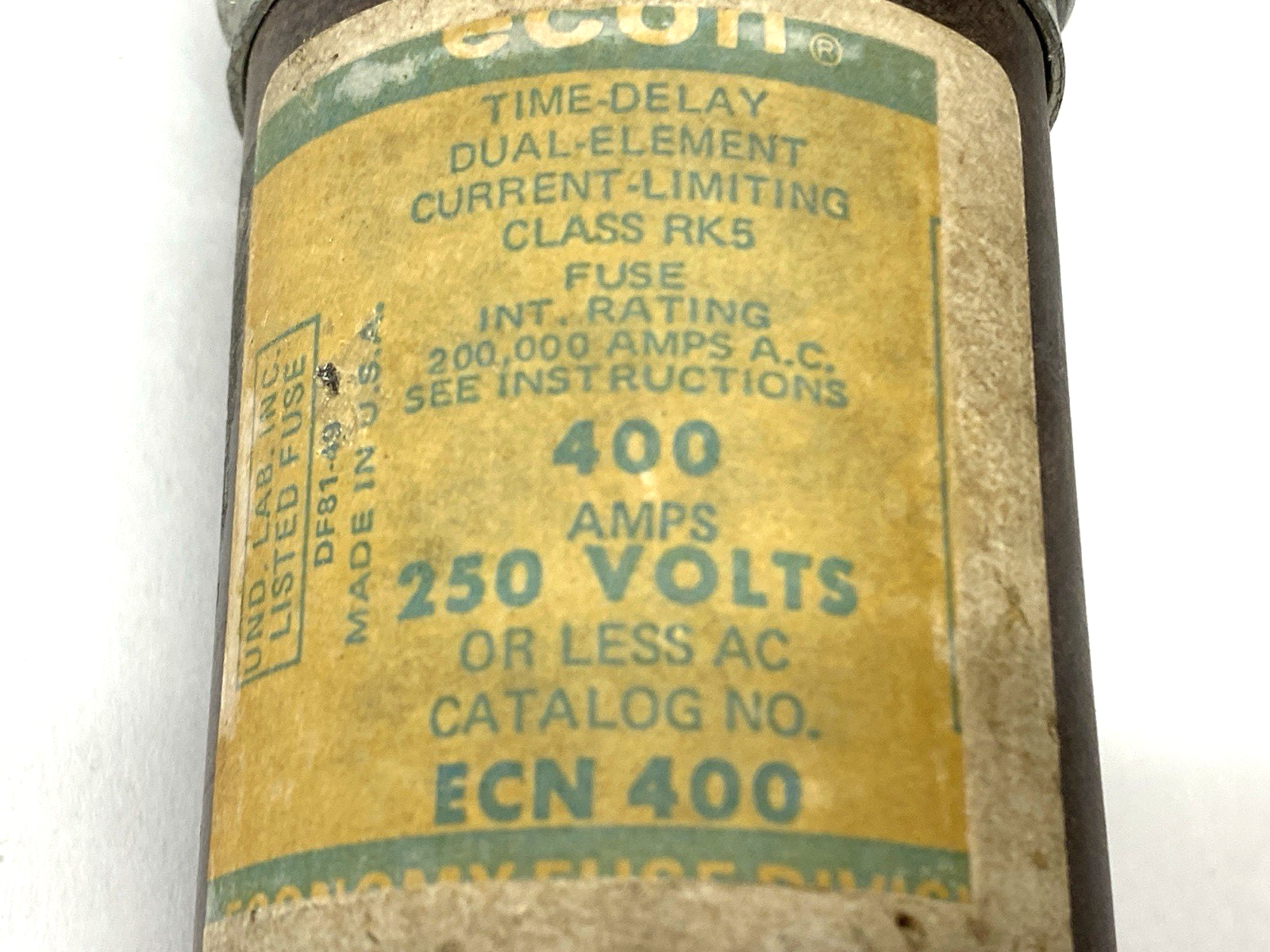 Econ ECN 400 Time-Delay Dual Element Fuse Class RK5 250V 400A - Maverick Industrial Sales