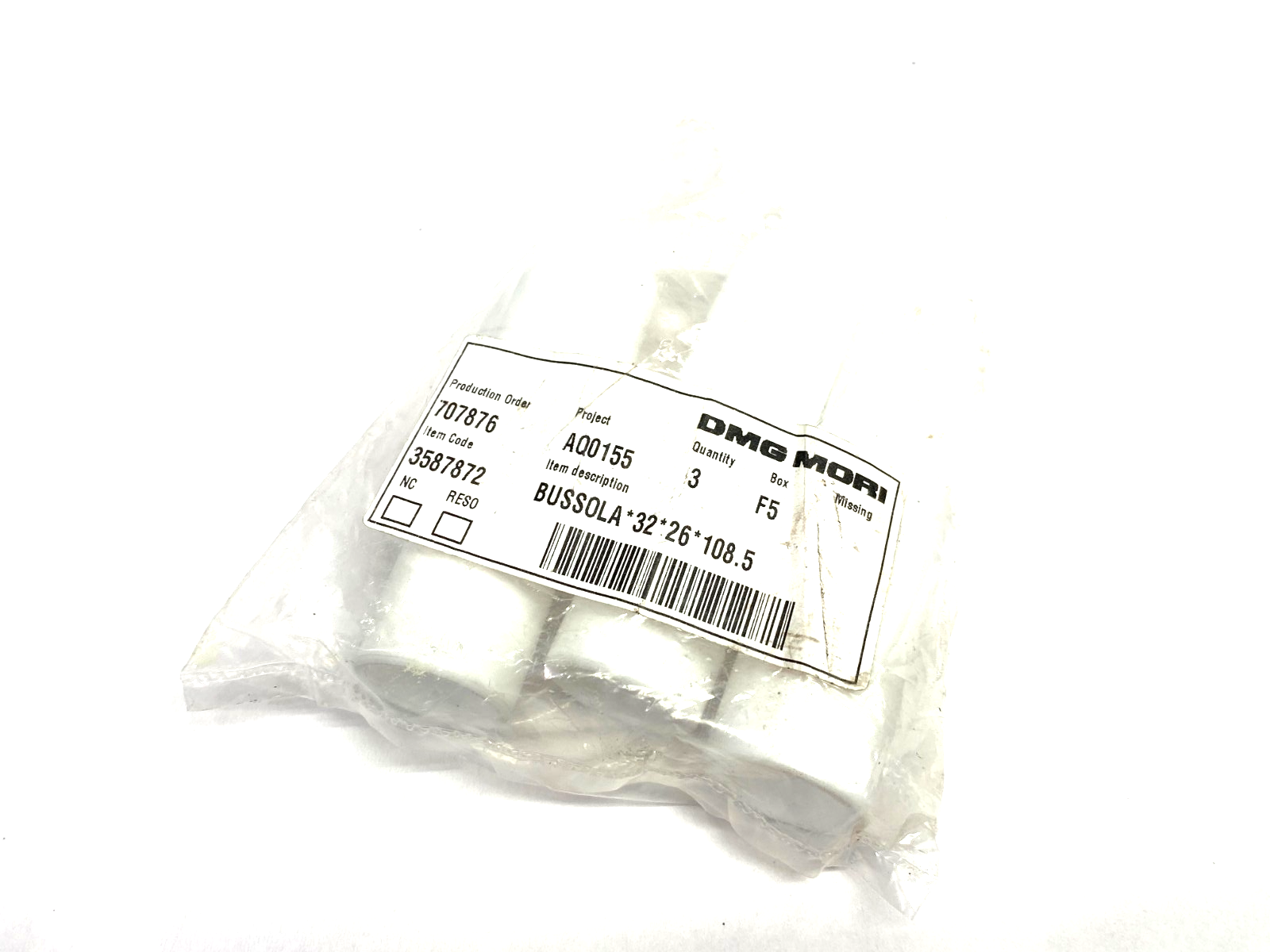 3587872 | DMG Mori Plastic Tube 32x26x108.5 PKG OF 3 - New - Maverick Industrial Sales