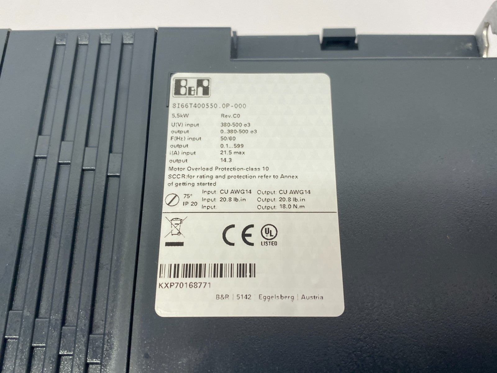 B&R Automation 8I66T400550.0P-000 ACOPOSinverter P66 w/ POWERLINK Comm. Card - Maverick Industrial Sales