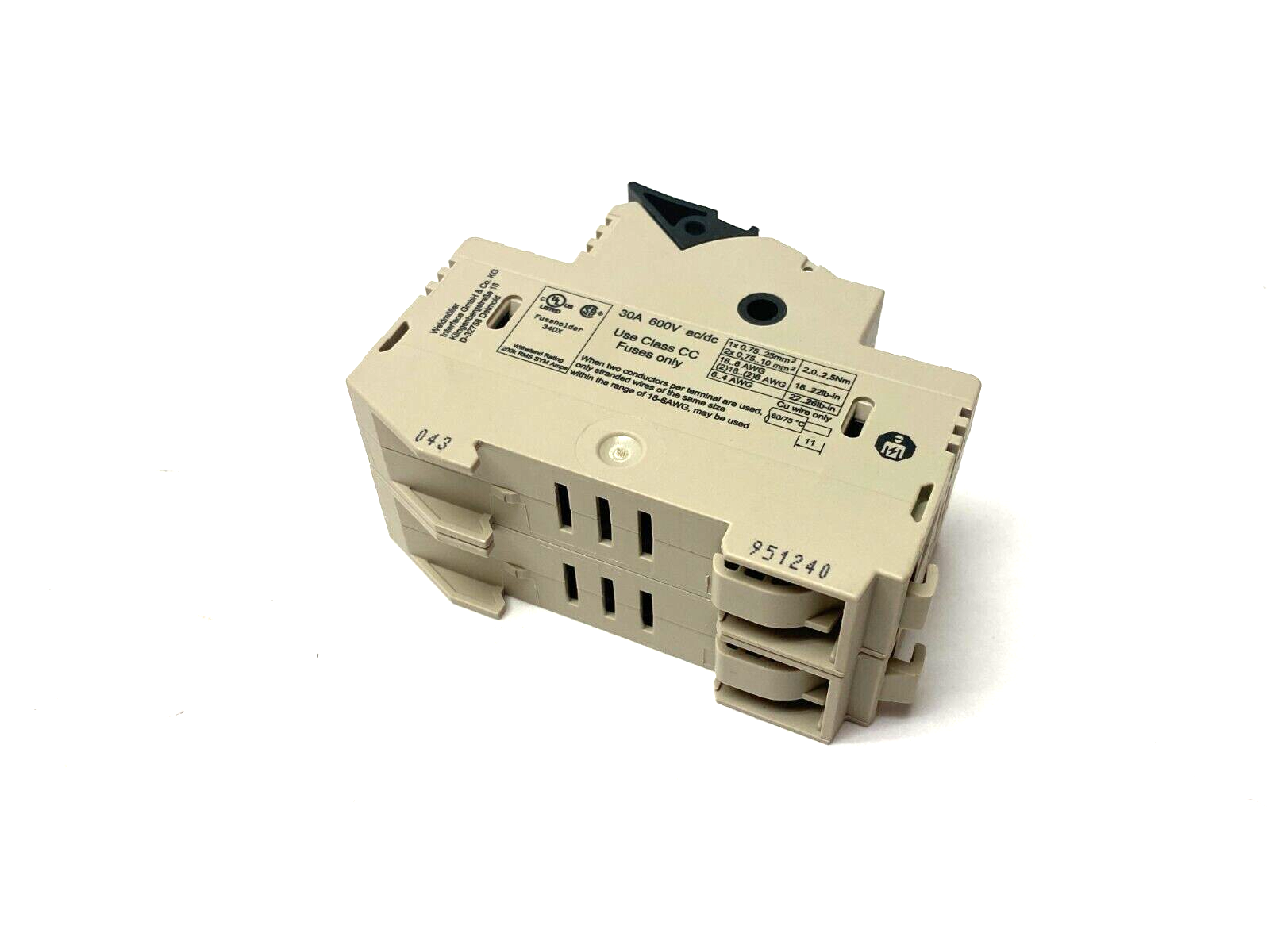Weidmüller 1444210000 Fuse Terminal Block 2-Pole Beige 30A 600V WSI 25/2 CC/LED - Maverick Industrial Sales