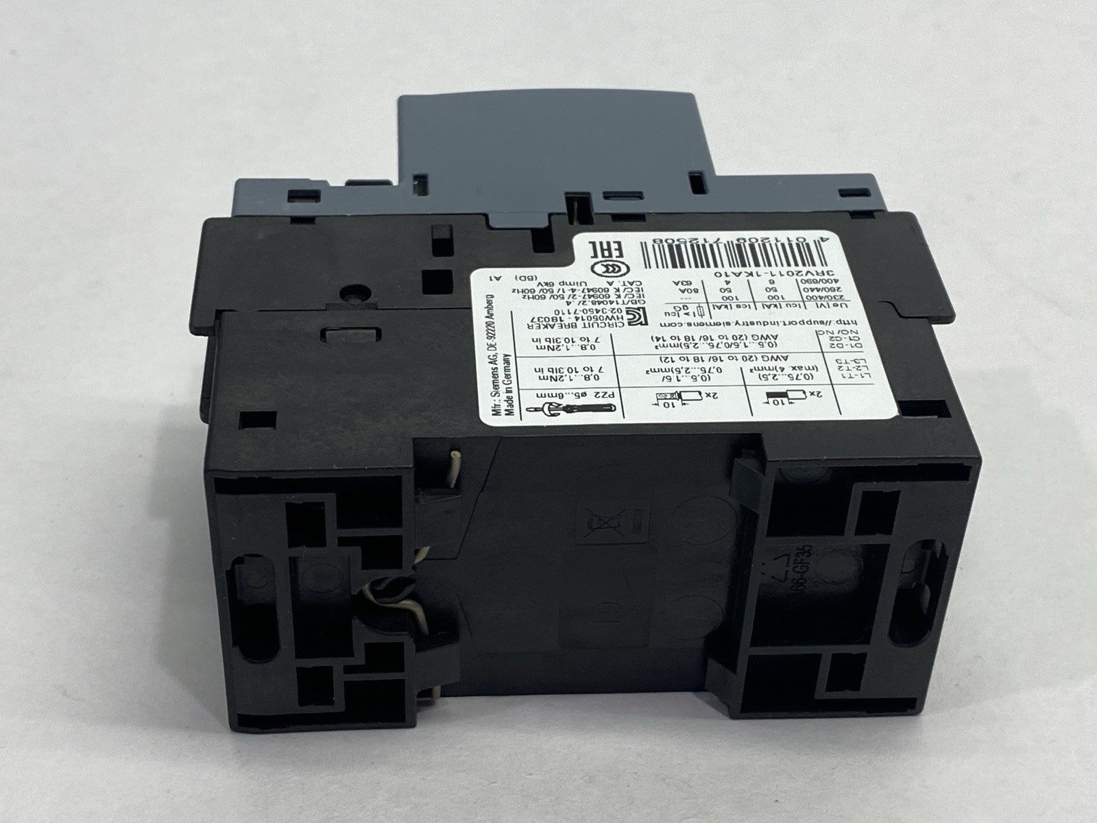 Siemens 3RV2011-1KA10 Motor Protector Circuit Breaker 9-12.5A - Maverick Industrial Sales