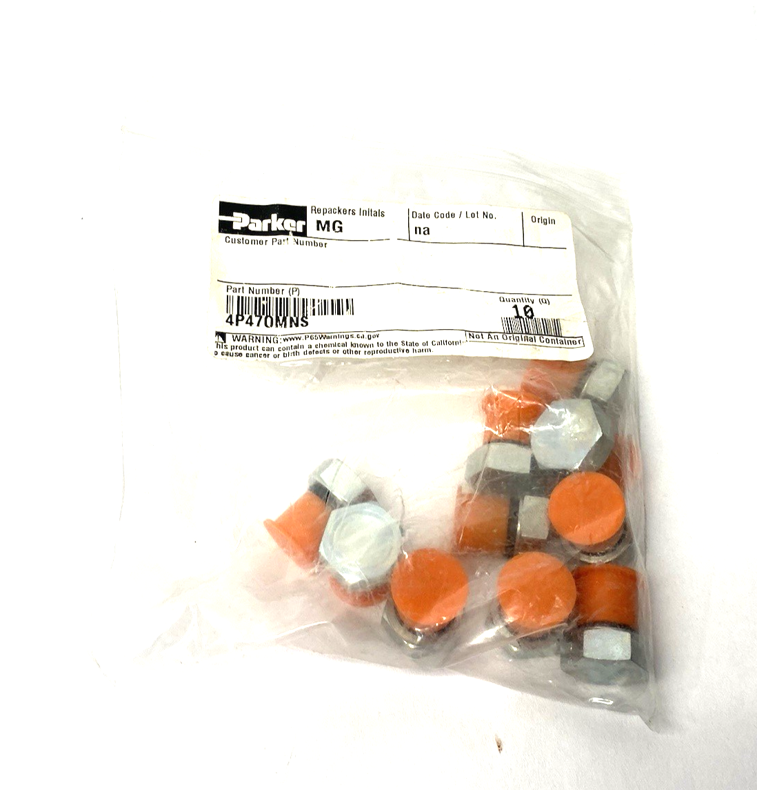 4P47OMNS | Parker Plug Fitting JIS Adapter Fitting 1/4-19 Steel LOT OF 10 - New – Open box - Maverick Industrial Sales
