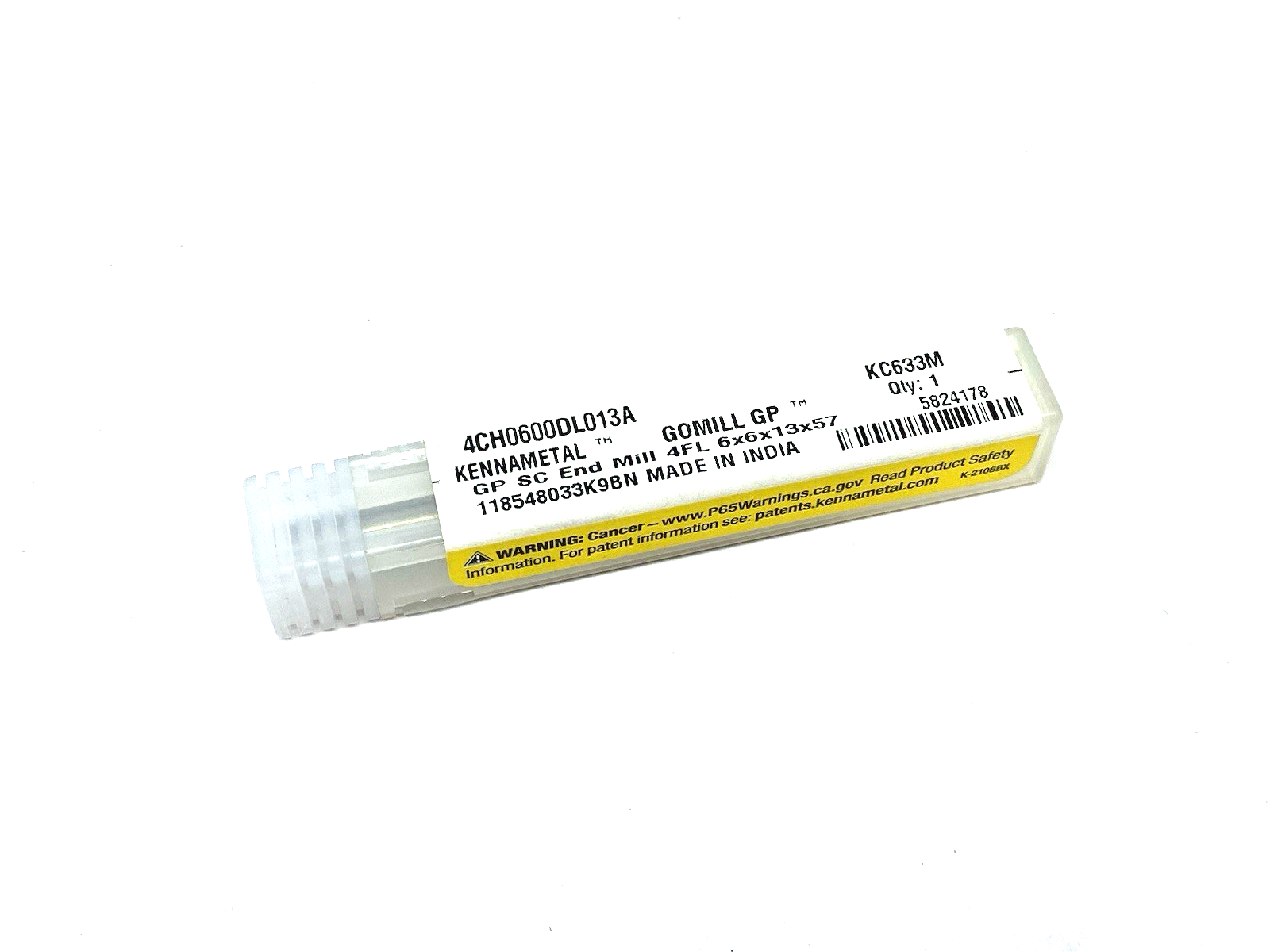 5824178 | Kennametal GOmill™ GP Beveled 4-Channel Smooth Handle 4CH0600DL013A - New – Open box - Maverick Industrial Sales