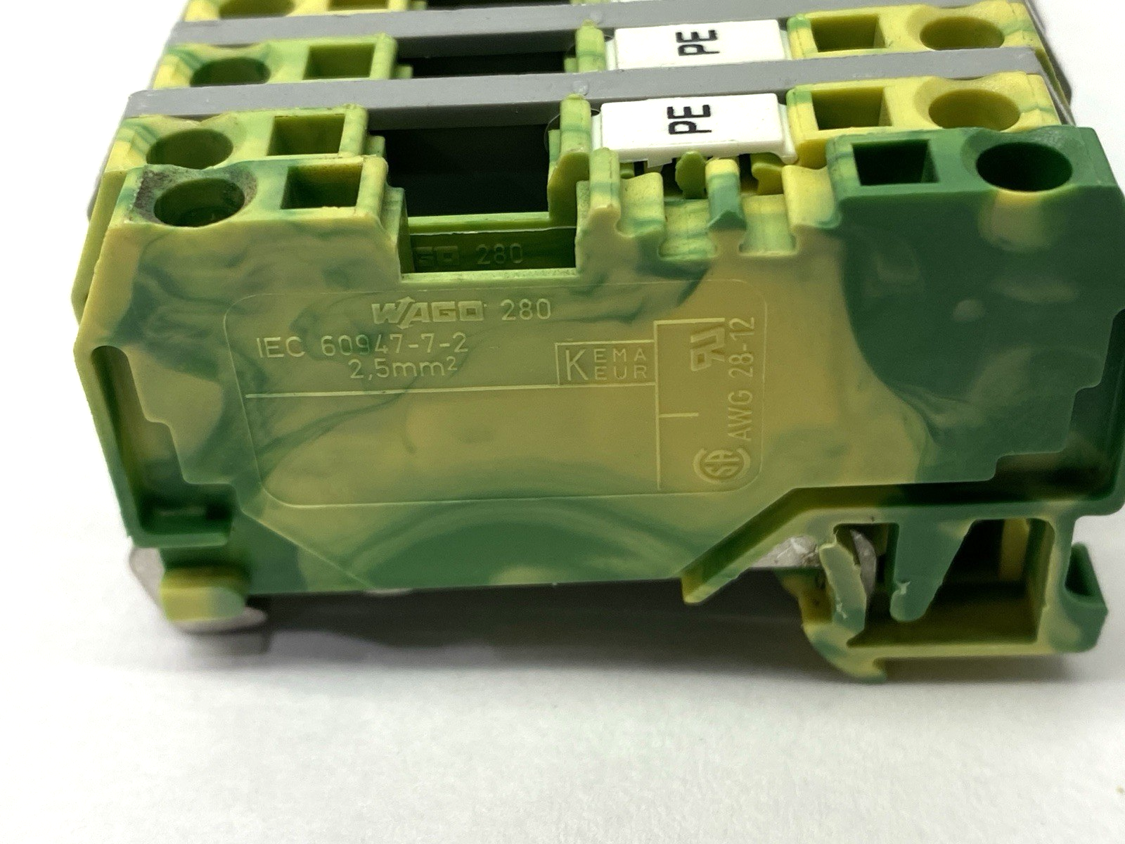 280-907 | Wago Ground Terminal Block 2-Conductor LOT OF 14 - Used - Maverick Industrial Sales