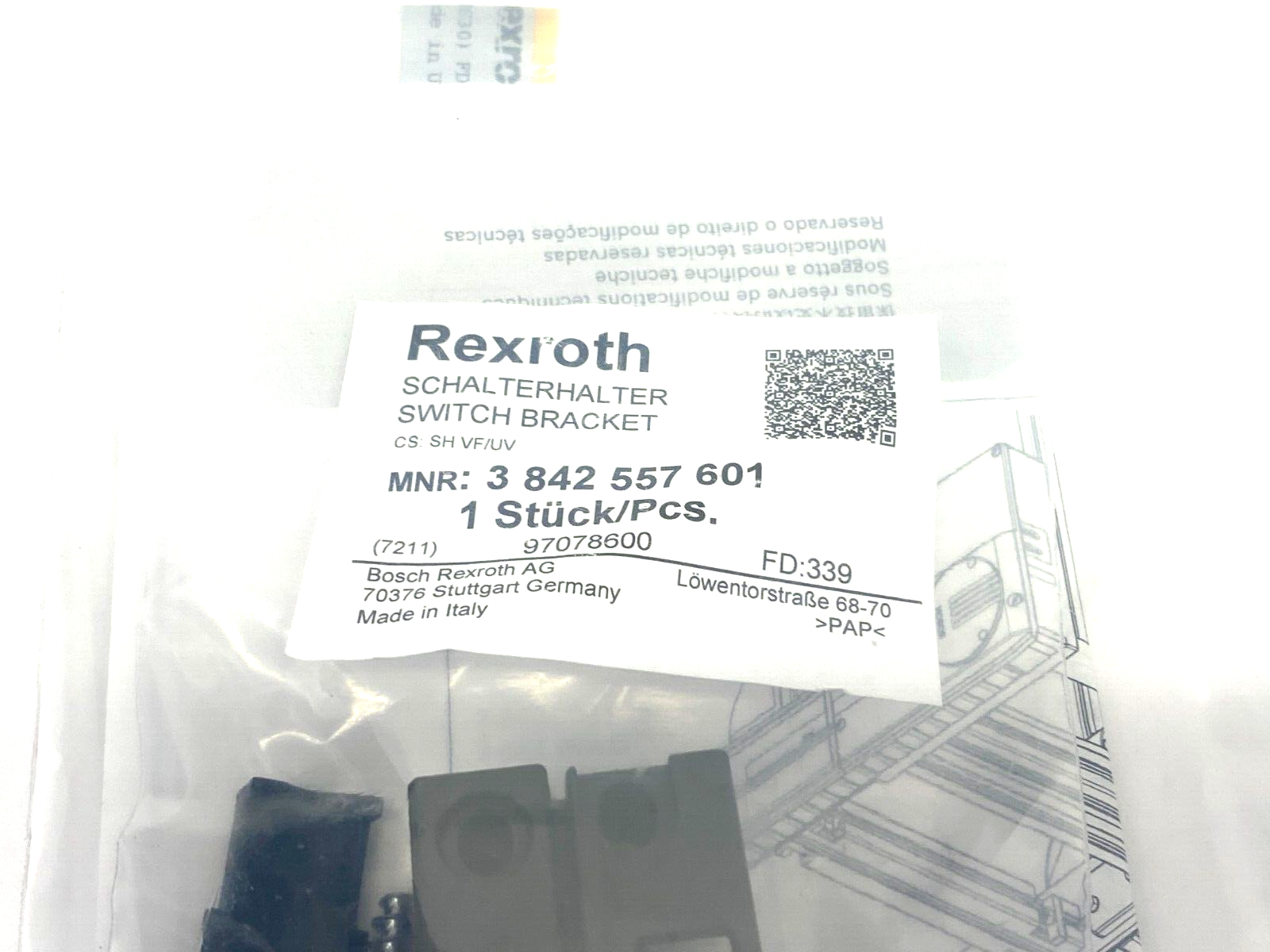 Bosch Rexroth 3842557601 Switch Bracket for a 12mm Sensor for Stop Gate Install - Maverick Industrial Sales