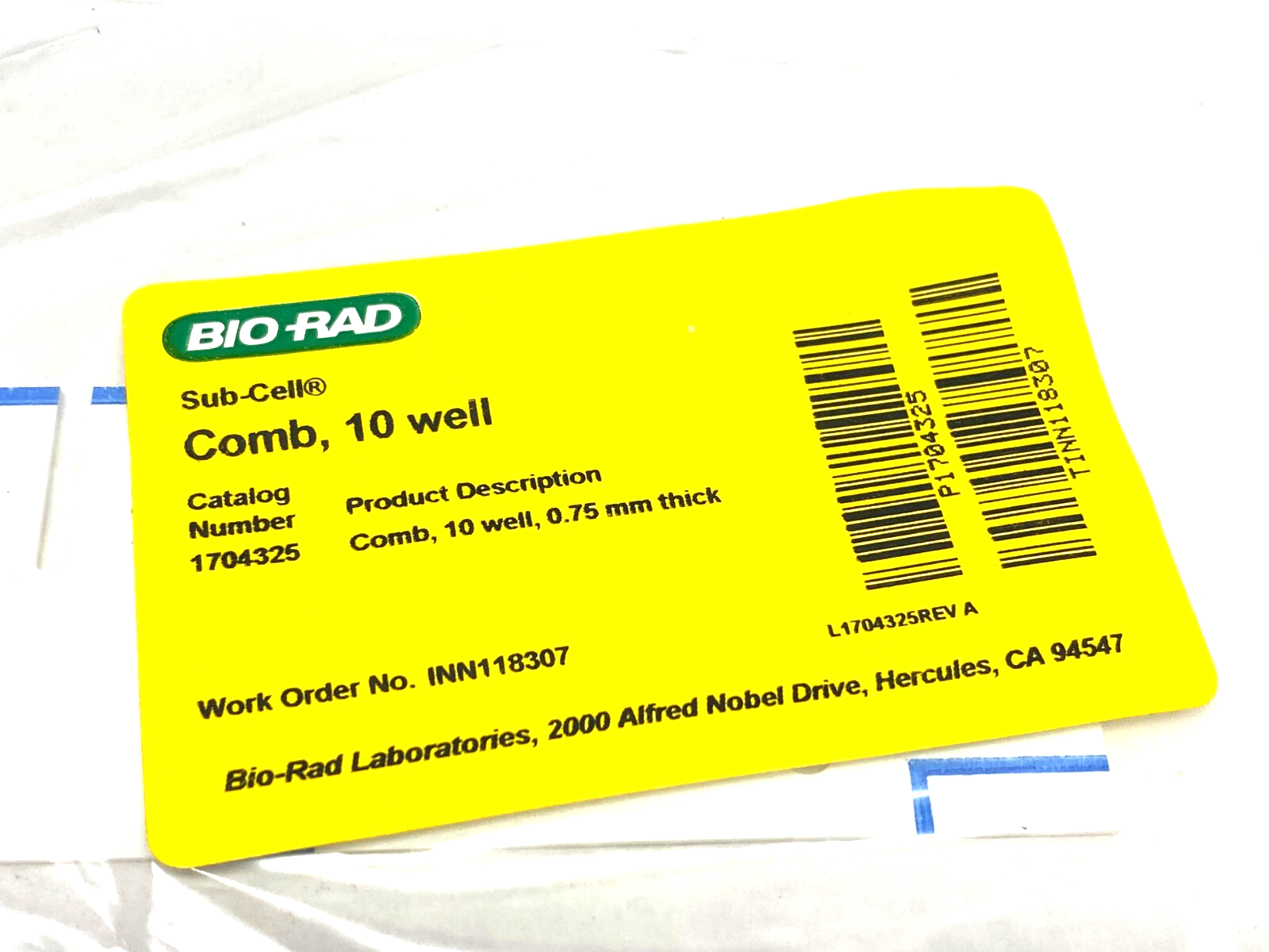 Bio Rad 1704325 Adjustable Height Comb 10-Well 0.75mm for Sub Cell/Mini Sub-Cell - Maverick Industrial Sales