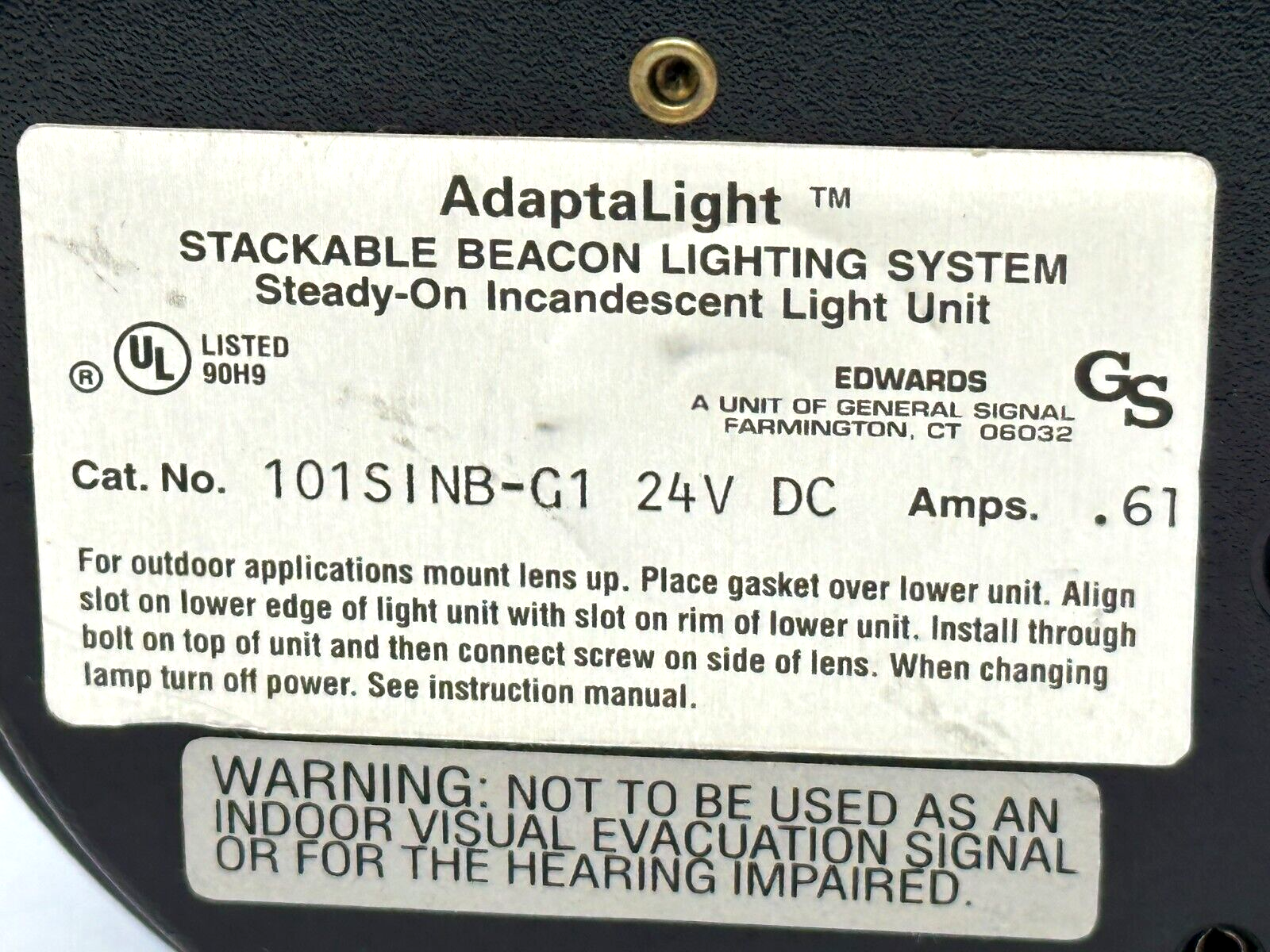 Edwards 101SINB-G1 AdaptaLight 101 Series Stackable Beacon Light Blue .61A 24VDC - Maverick Industrial Sales