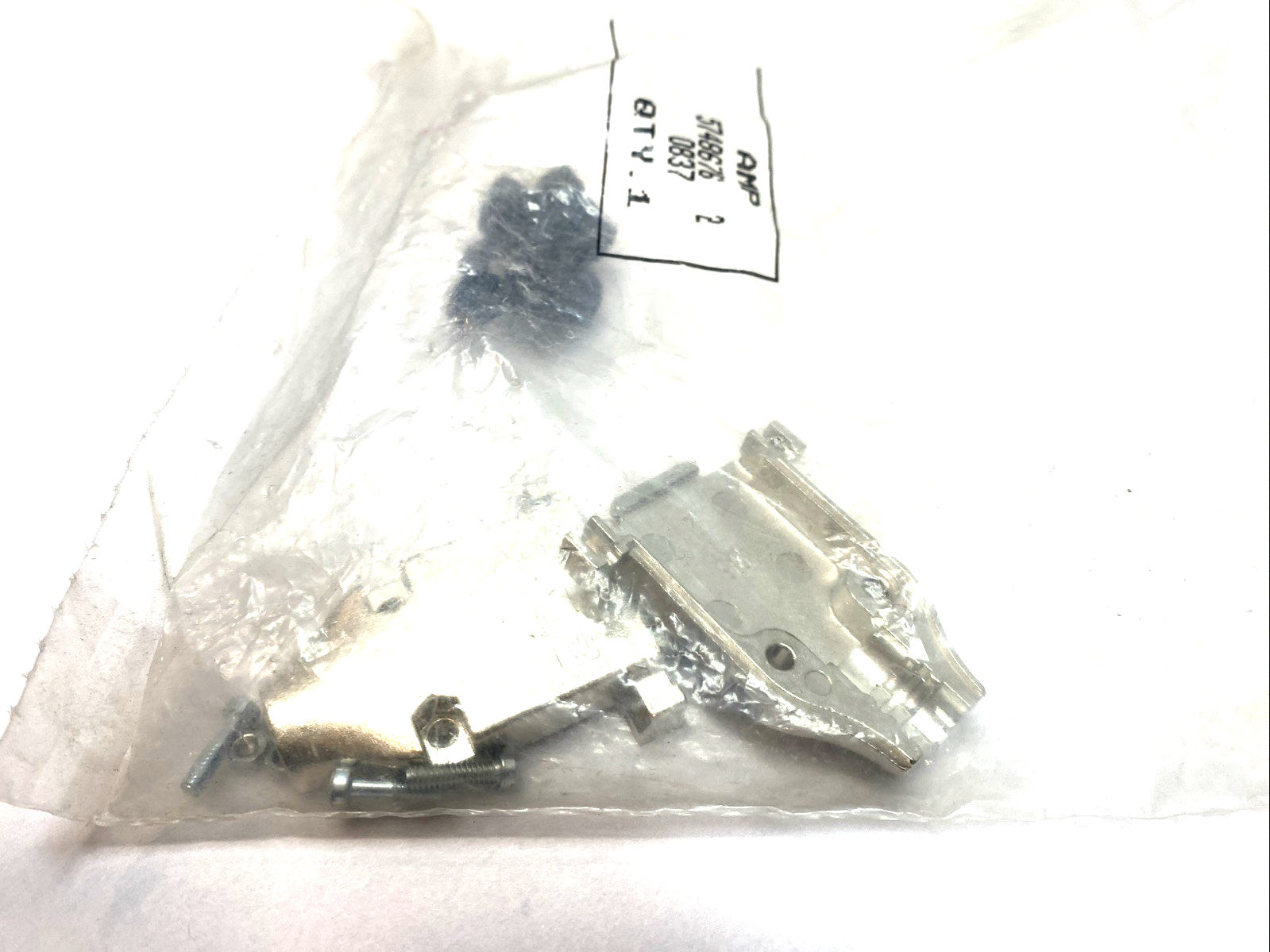 5748676-2 | AMP D-Sub Backshell Size 2 Shielded 180° 15 Pos Cable Clamp - New - Maverick Industrial Sales