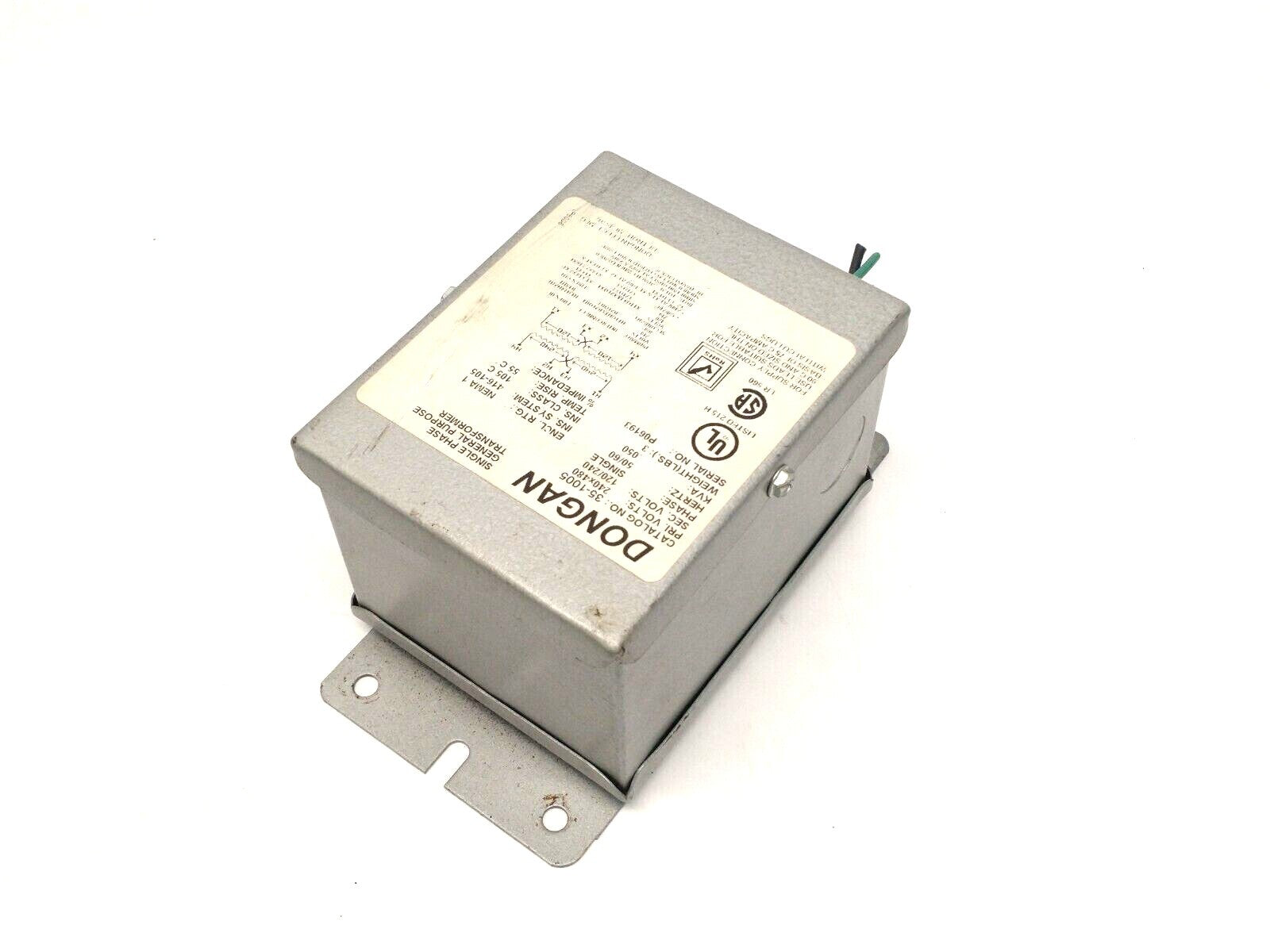 35-1005 | Dongan General Purpose Transformer 1PH 240x480V 120/240V .050kVA - Used - Maverick Industrial Sales