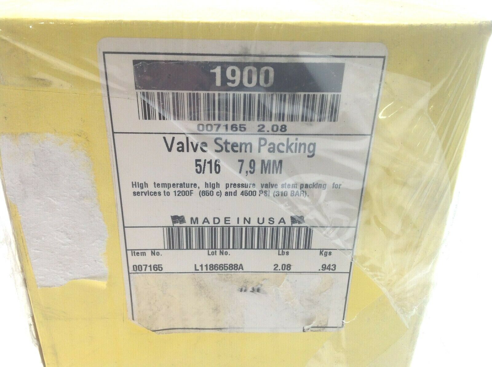 Chesterton 1900 Valve Stem Packing 5/16 7,9MM 1.94 lbs - Maverick Industrial Sales