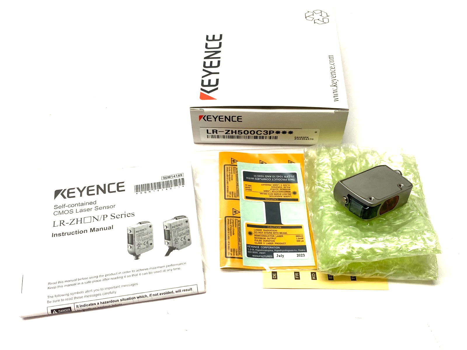 Keyence LR-ZH500C3P Self-Contained CMOS Laser Sensor M8 Connector Type 500mm - Maverick Industrial Sales