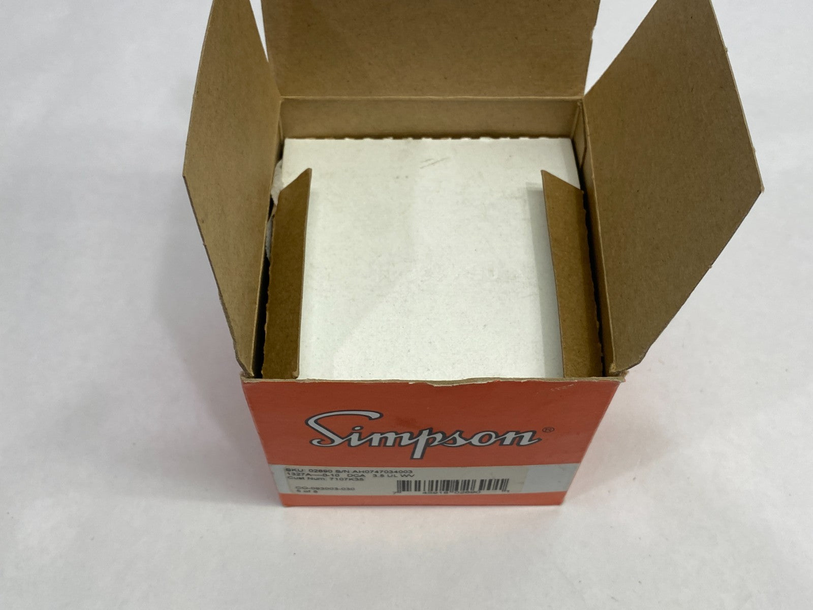 02690 | Simpson Analog Panel Meter 1327A 0-10 DCA - New – Open box - Maverick Industrial Sales