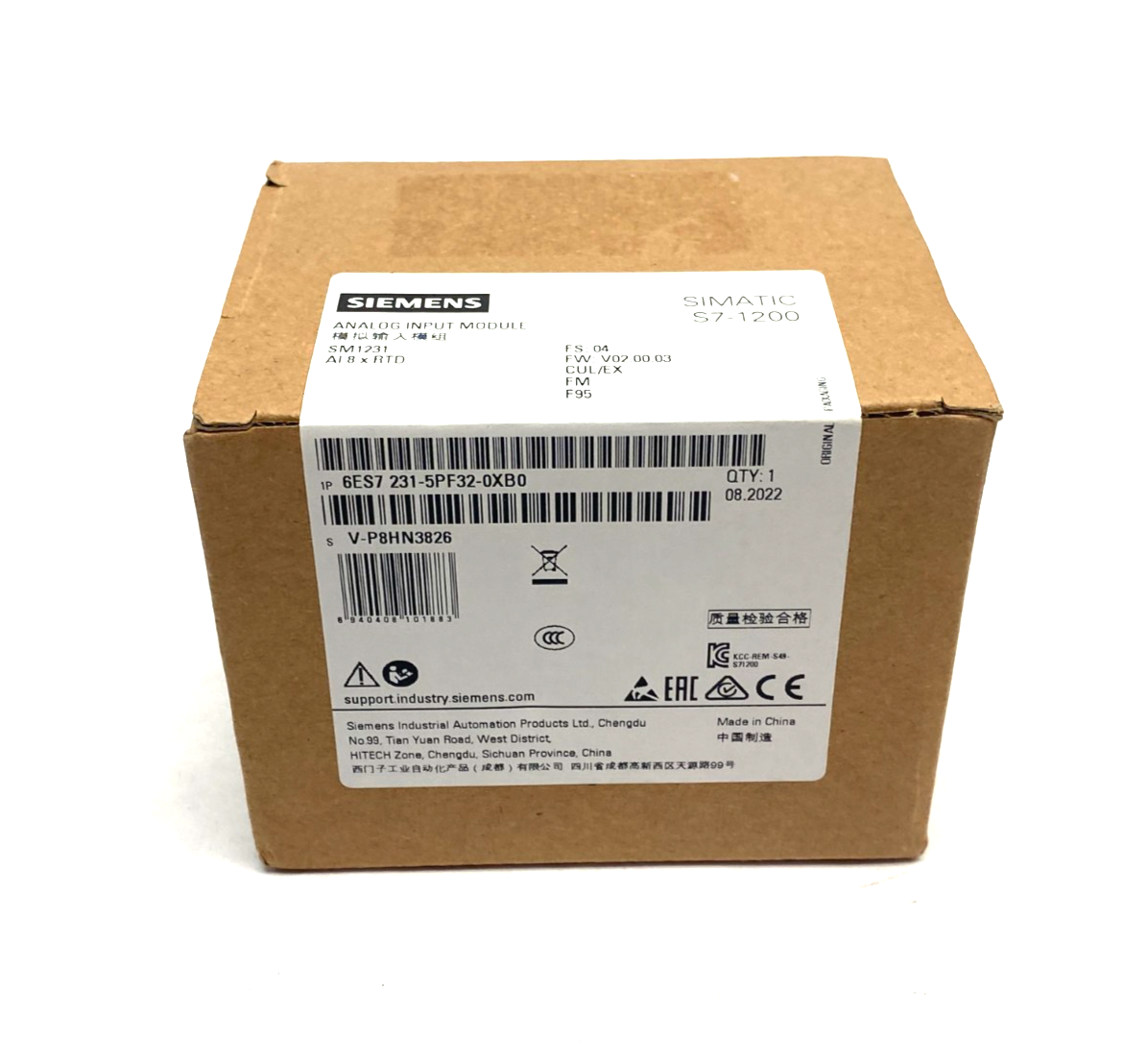 Siemens 6ES7 231-5PF32-0XB0 SIMATIC S7-1200 Analog Input Module SM1231 AI 8xRTD - Maverick Industrial Sales