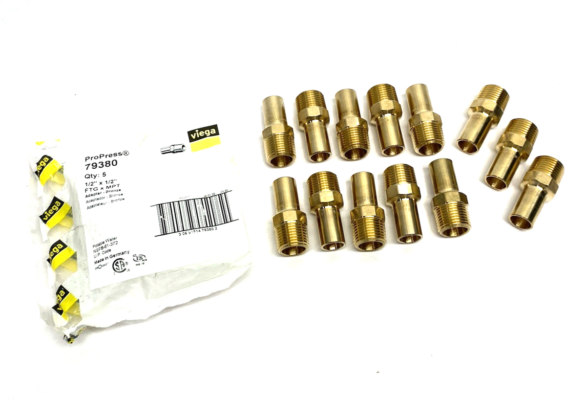 Viega 79380 ProPress Male Pipe Adapter, FTG x MPT - Model 2911.1ZL LOT OF 13 - Maverick Industrial Sales
