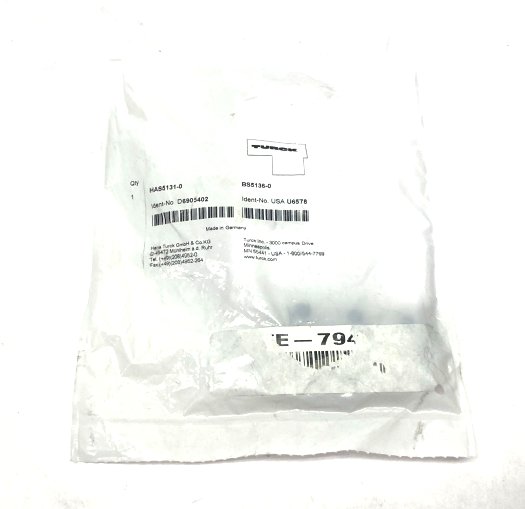 HAS5131-0 | Turck Field Wireable Connector BS5136-0 Identity No. U6578, 6905402 - New - Maverick Industrial Sales