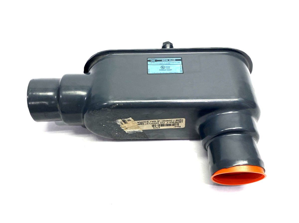 Ocal Blue LB67G Conduit Body, LB Shape Form 7 Metal PVC Coated, Size 2" - Maverick Industrial Sales