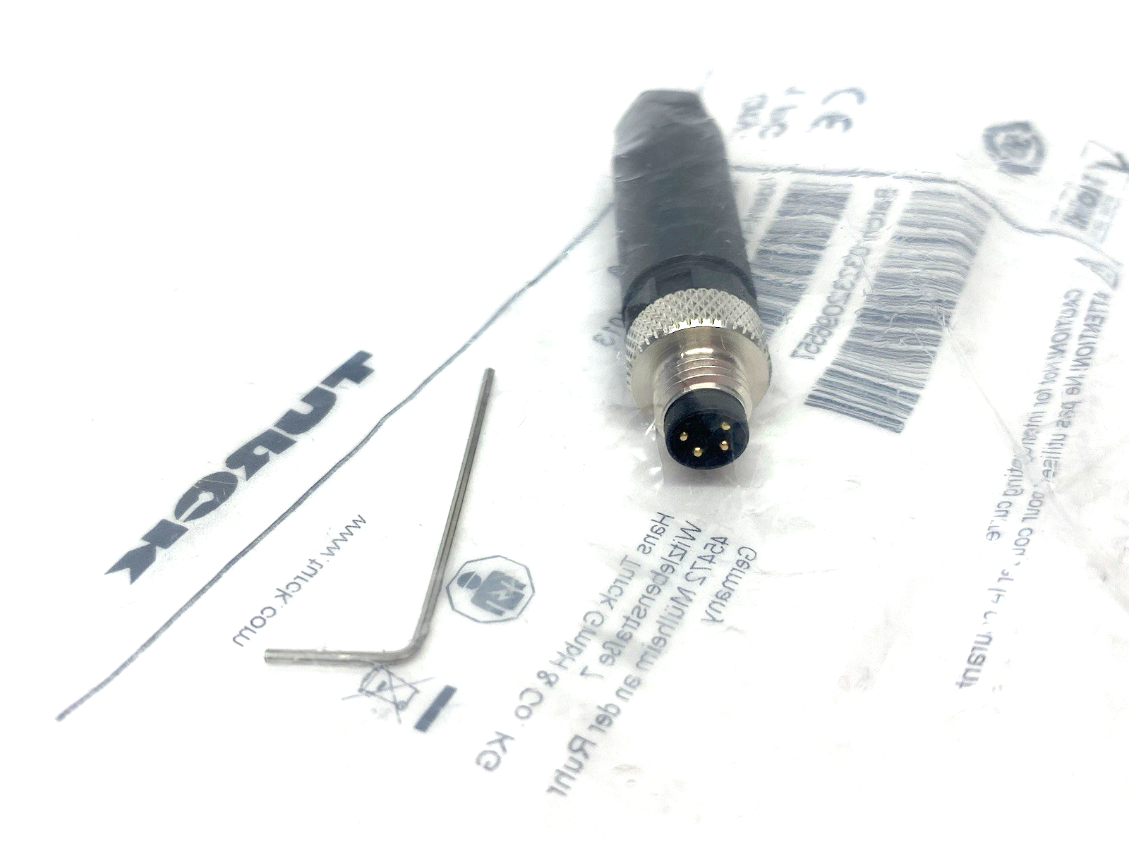 Turck BS 5143-0 Field Wireable Connector Male 4-pin M8, U6513, 6901013 - Maverick Industrial Sales