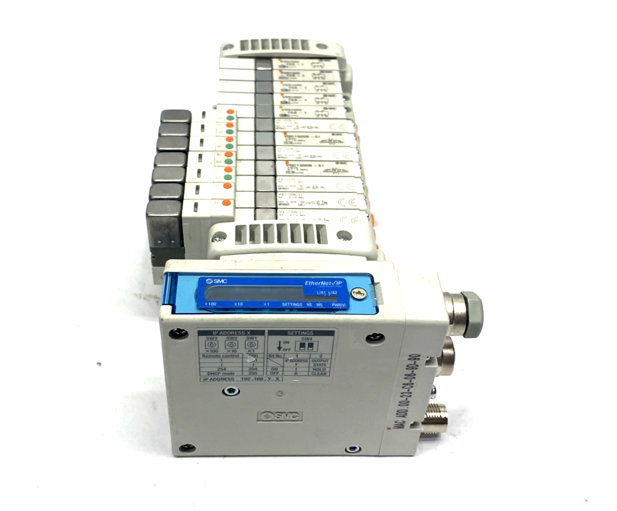 SMC VV5QC11-12N7SEAN-D0S Pneumatic Solenoid Valve Manifold, 12-Station - Maverick Industrial Sales