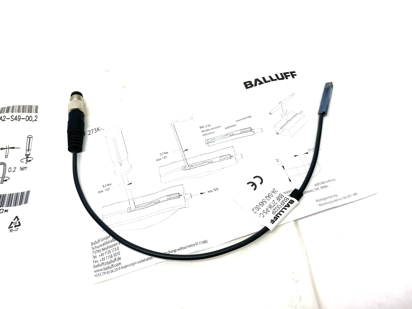 Balluff BMF002P C-Slot Magnetic Field Sensor BMF 273K-PS-C-2A-SA2-S49-00,2 - Maverick Industrial Sales