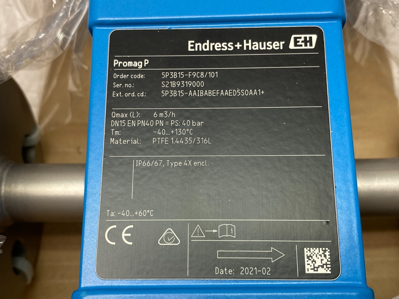 Endress+Hauser 5P3B15-F9C8/101 Proline Promag P 300 Electromagnetic Flowmeter - Maverick Industrial Sales