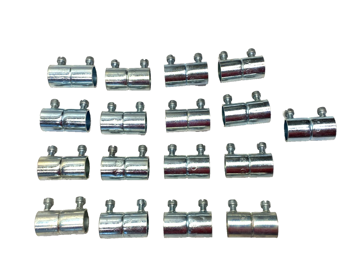 Steel City TK121A EMT Set Screw Coupling 1/2", Zinc-Plated Steel LOT OF 17 - Maverick Industrial Sales
