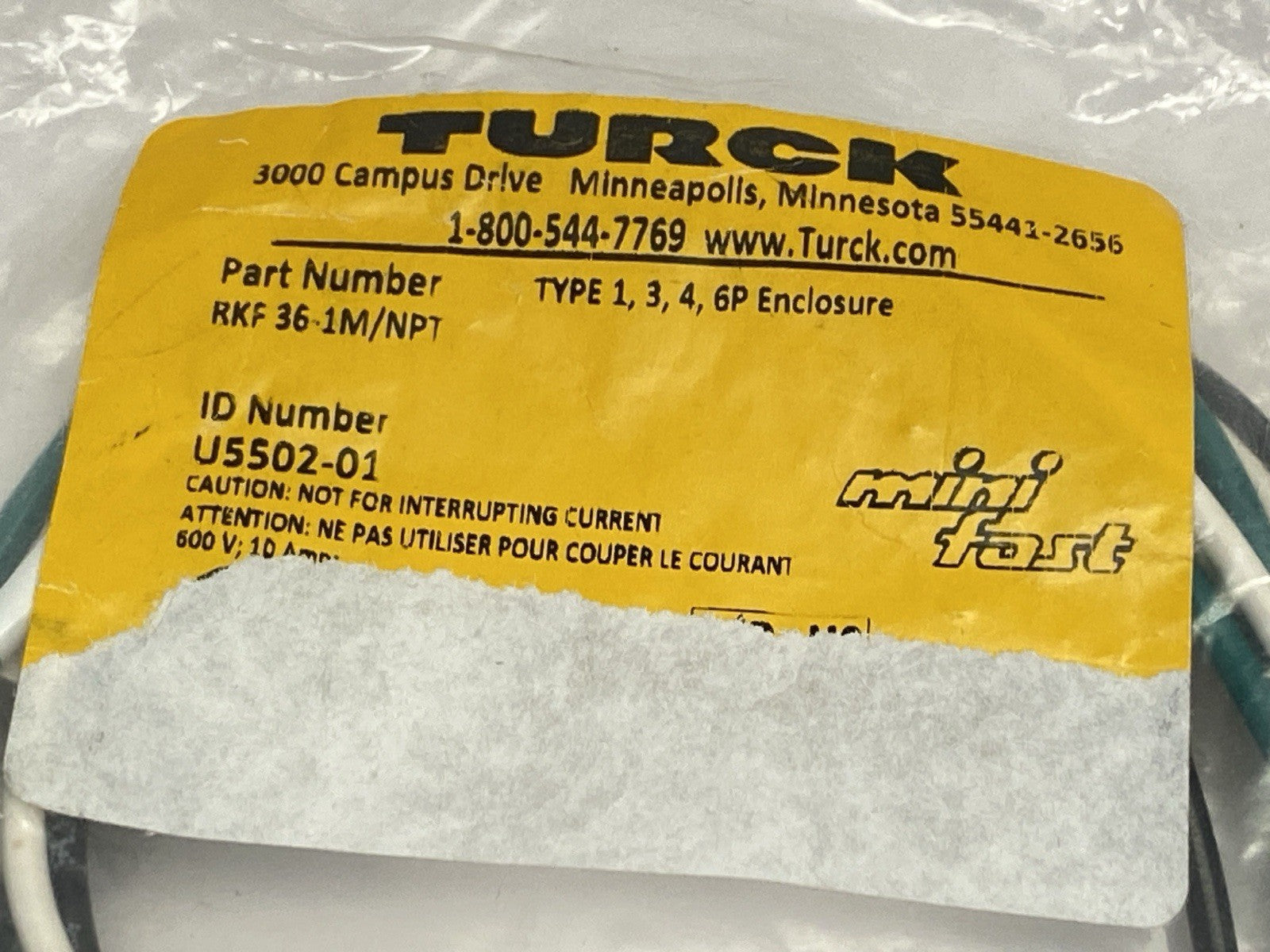 RSSD RSSD 441-1M | Turck Industrial Ethernet Cable Male M12 4-Pin 1M U3-00372 - New - Maverick Industrial Sales