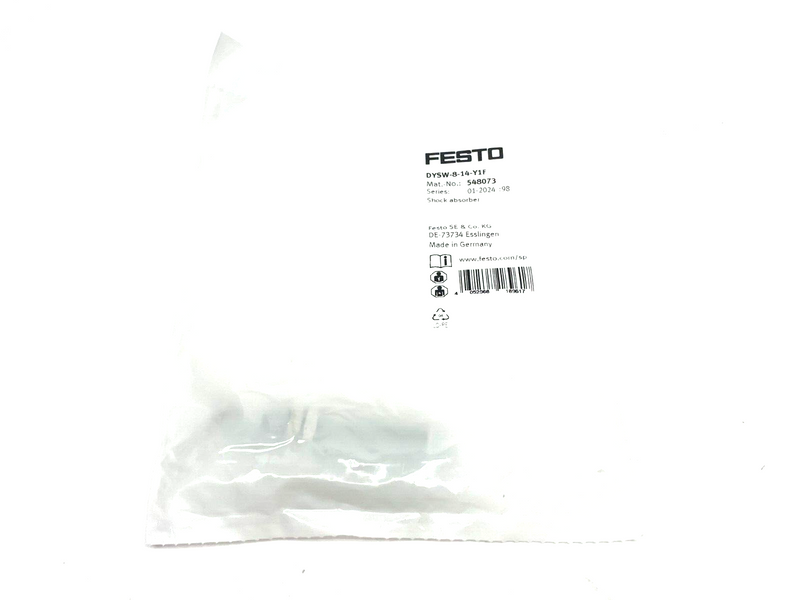 Festo DYSW-8-14-Y1F Pneumatic Shock Absorber 14mm Stroke 548073 - Maverick Industrial Sales