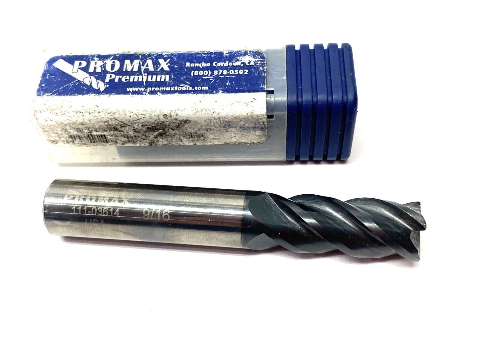111-03614 | ProMax Square End Mill: 9/16" Dia, 1-1/4" LOC, 9/16" Shank, 4-Flute - Used - Maverick Industrial Sales