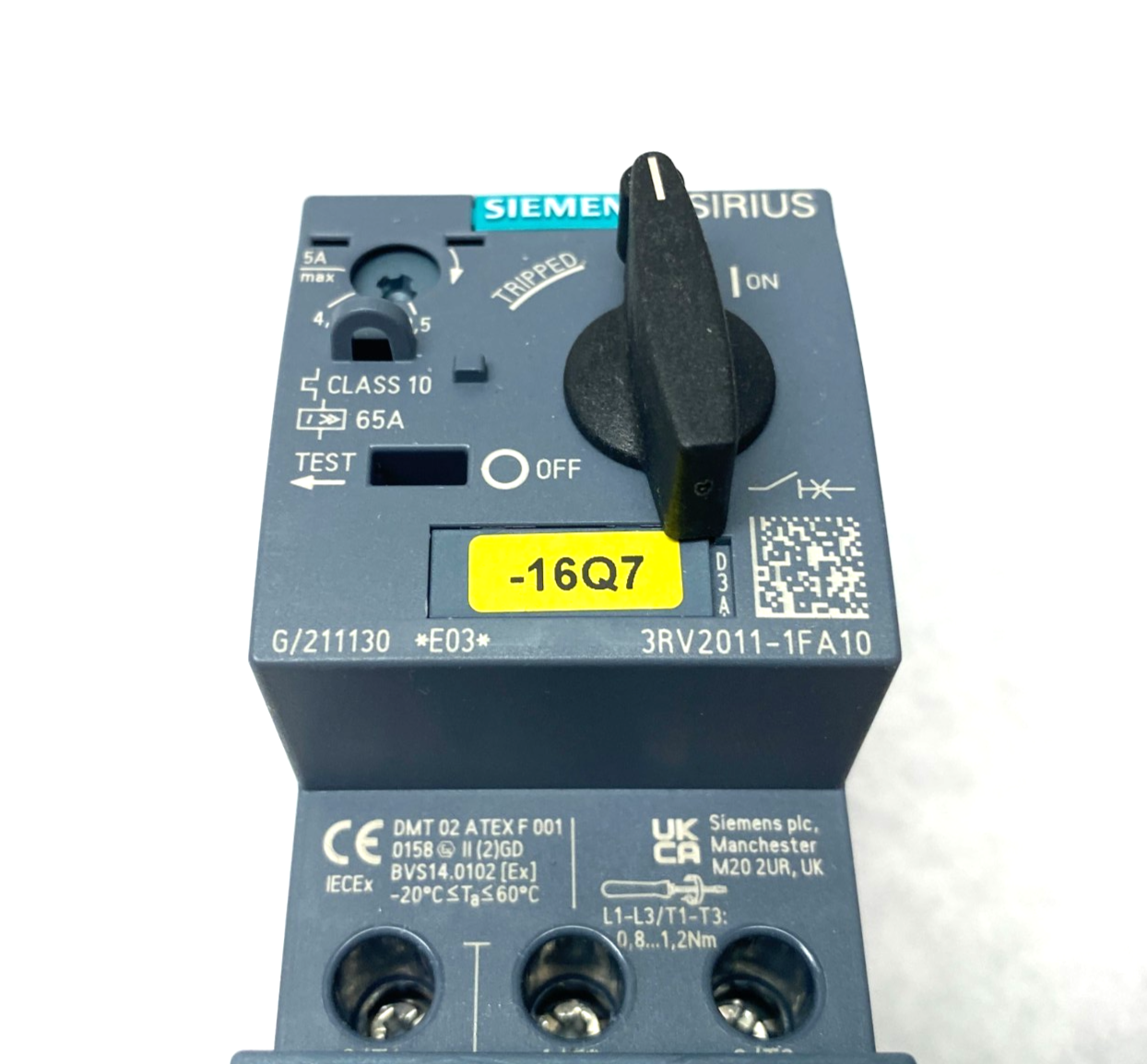 Siemens 3RV2011-1FA10 SIRIUS Motor Protector Circuit Breaker Frame Size S00 5A - Maverick Industrial Sales
