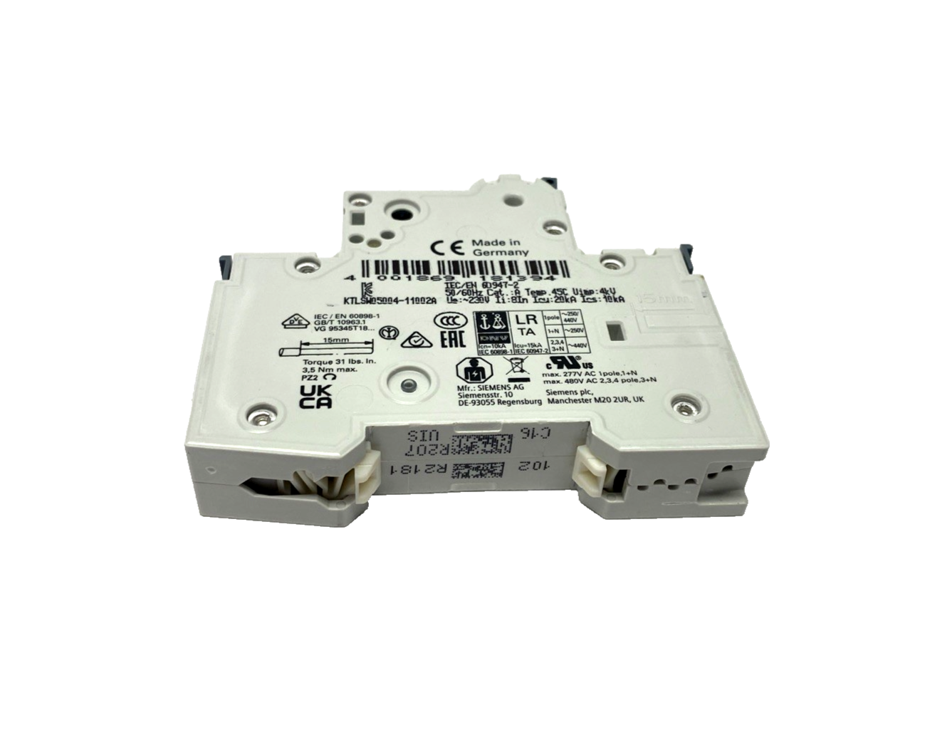 Siemens 5SY4116-7 Miniature Circuit Breaker 230/400V 10kA, 1-Pole, C-Trip, 16A - Maverick Industrial Sales