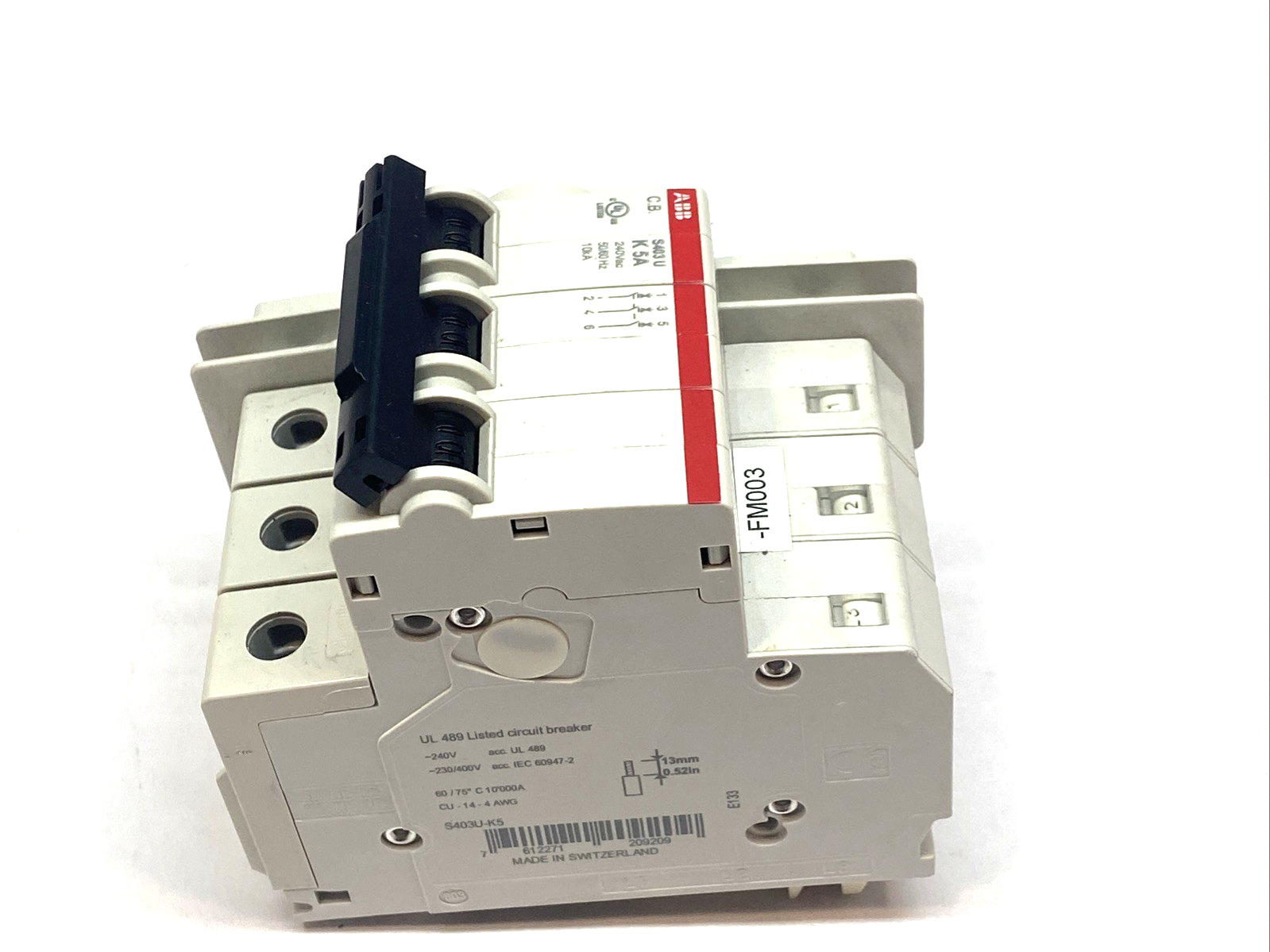 ABB S403U K5A Circuit Breaker 3-Pole 240VAC 50/60HZ 10kA - Maverick Industrial Sales