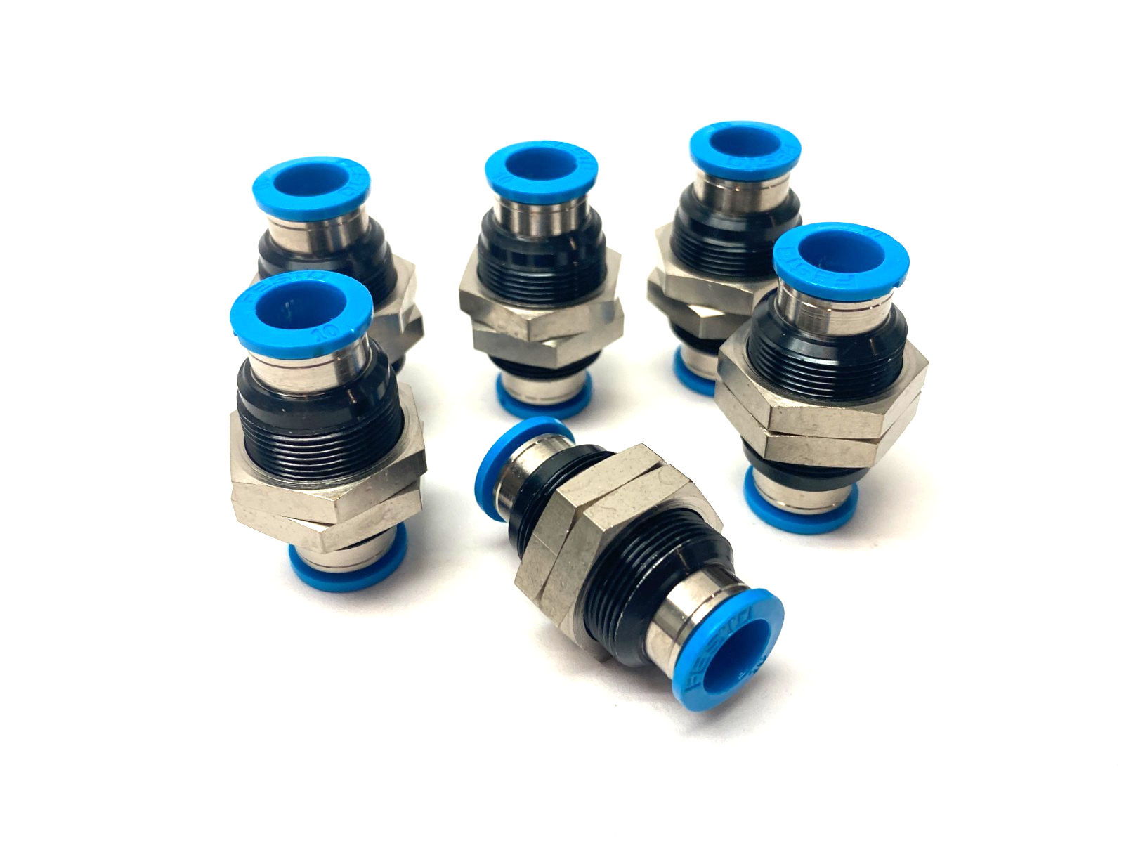 Festo QSS-10 Push-In Bulkhead Connector 10mm Tube 153160 LOT OF 6 - Maverick Industrial Sales