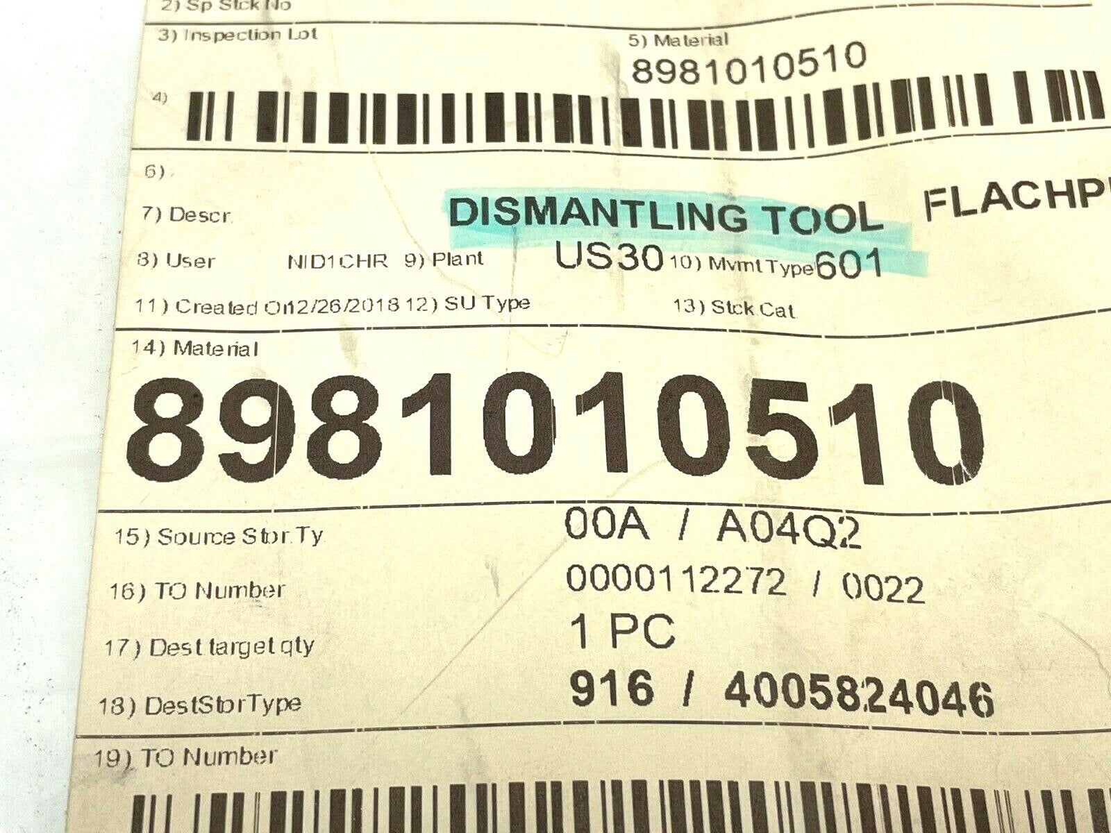Bosch Rexroth 8981010510 Chain Breaker - Maverick Industrial Sales