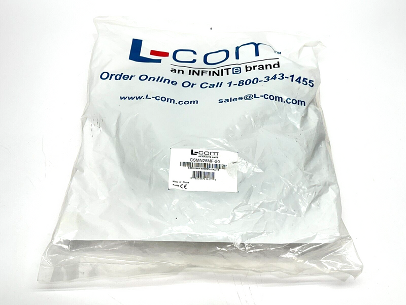 L-Com CSMN25MF-50 Deluxe Molded D-Sub Cable Male/Female DB25 50ft - Maverick Industrial Sales