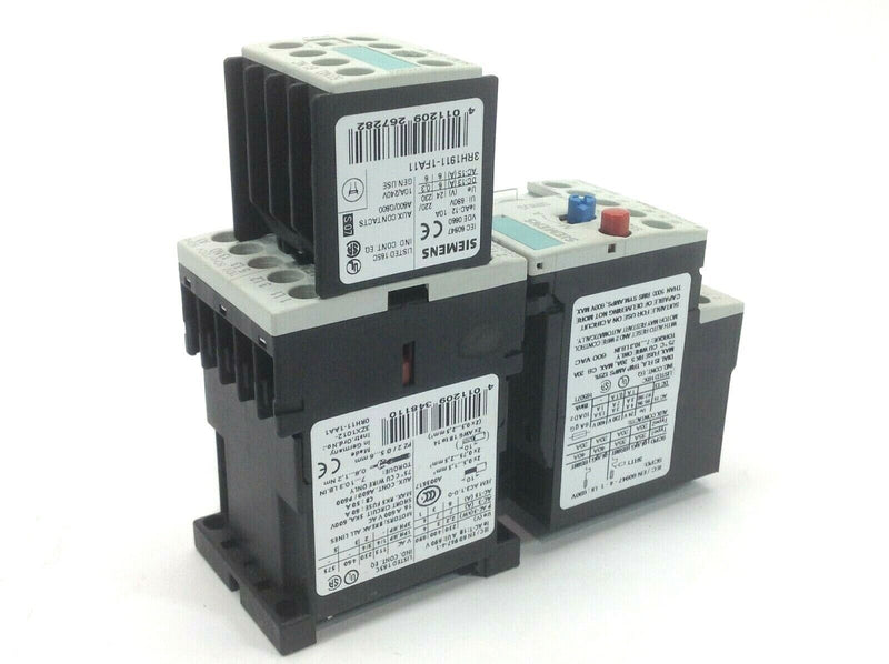 Siemens 3ZX10120RH11-1AA1 Relay, 3RH1911-FA11 Contact Block, 60947-4-1 Starter - Maverick Industrial Sales