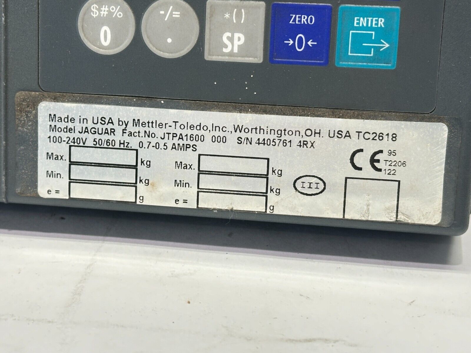Mettler Toledo JTPA1600-000 Jaguar Industrial Scale Operator Interface - Maverick Industrial Sales