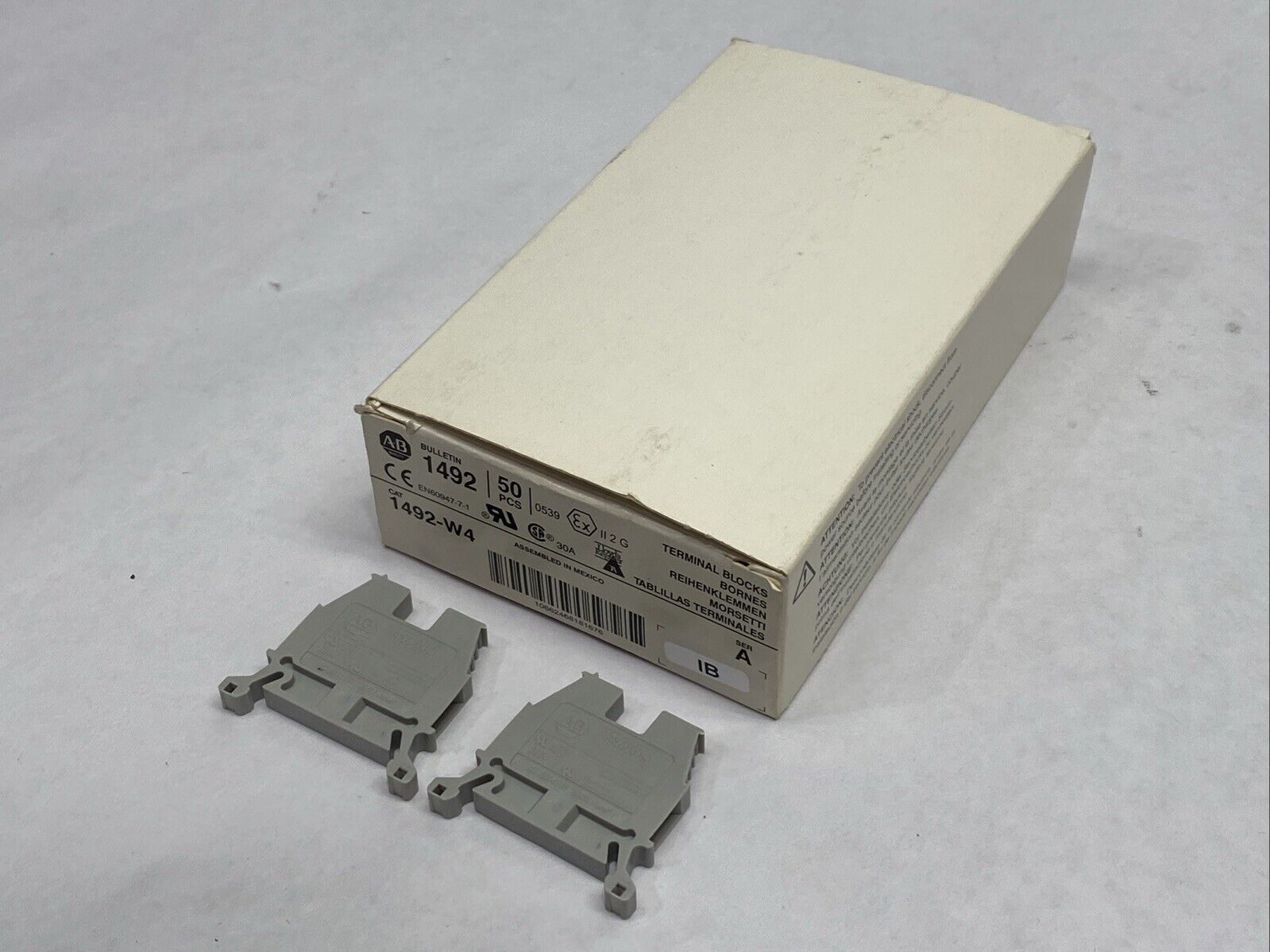 Allen Bradley 1492-W4 Ser A Terminal Blocks 30A 600V BOX OF 50 - Maverick Industrial Sales