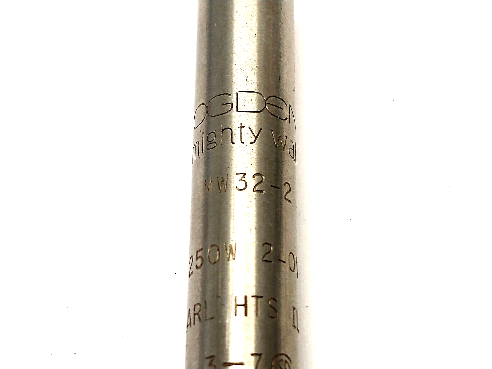 Ogden MW32-2 Mighty Watt Cartridge Heater 3/8" x 2" Long 240V 250W, w/ Plug - Maverick Industrial Sales
