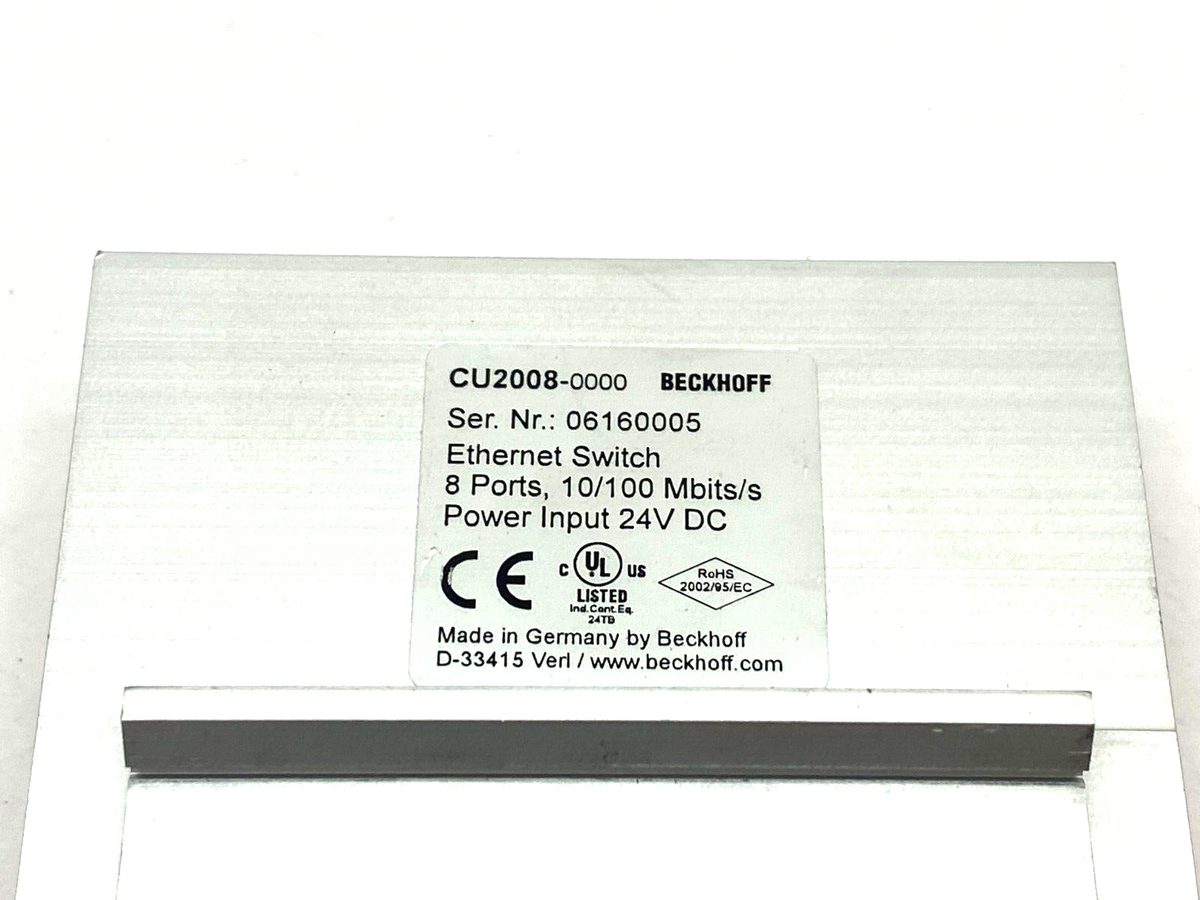 CU2008-0000 | Beckhoff Ethernet Switch 8-Port 10/100Mbits/s 24VDC - Used - Maverick Industrial Sales