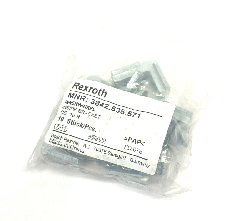 Bosch Rexroth 3842535571 Hidden Corner Extrusion Connector CS: 10 R PKG OF 10 - Maverick Industrial Sales