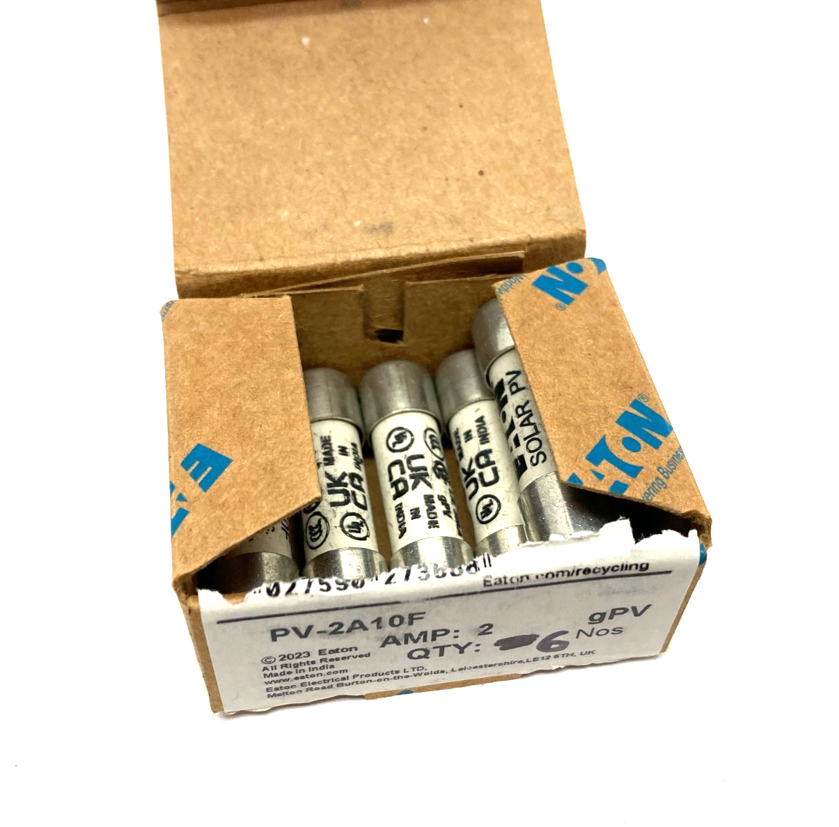 PV-2A10F | Eaton Bussmann Photovoltaic Fuse 1000VDC BOX OF 6 - New – Open box - Maverick Industrial Sales