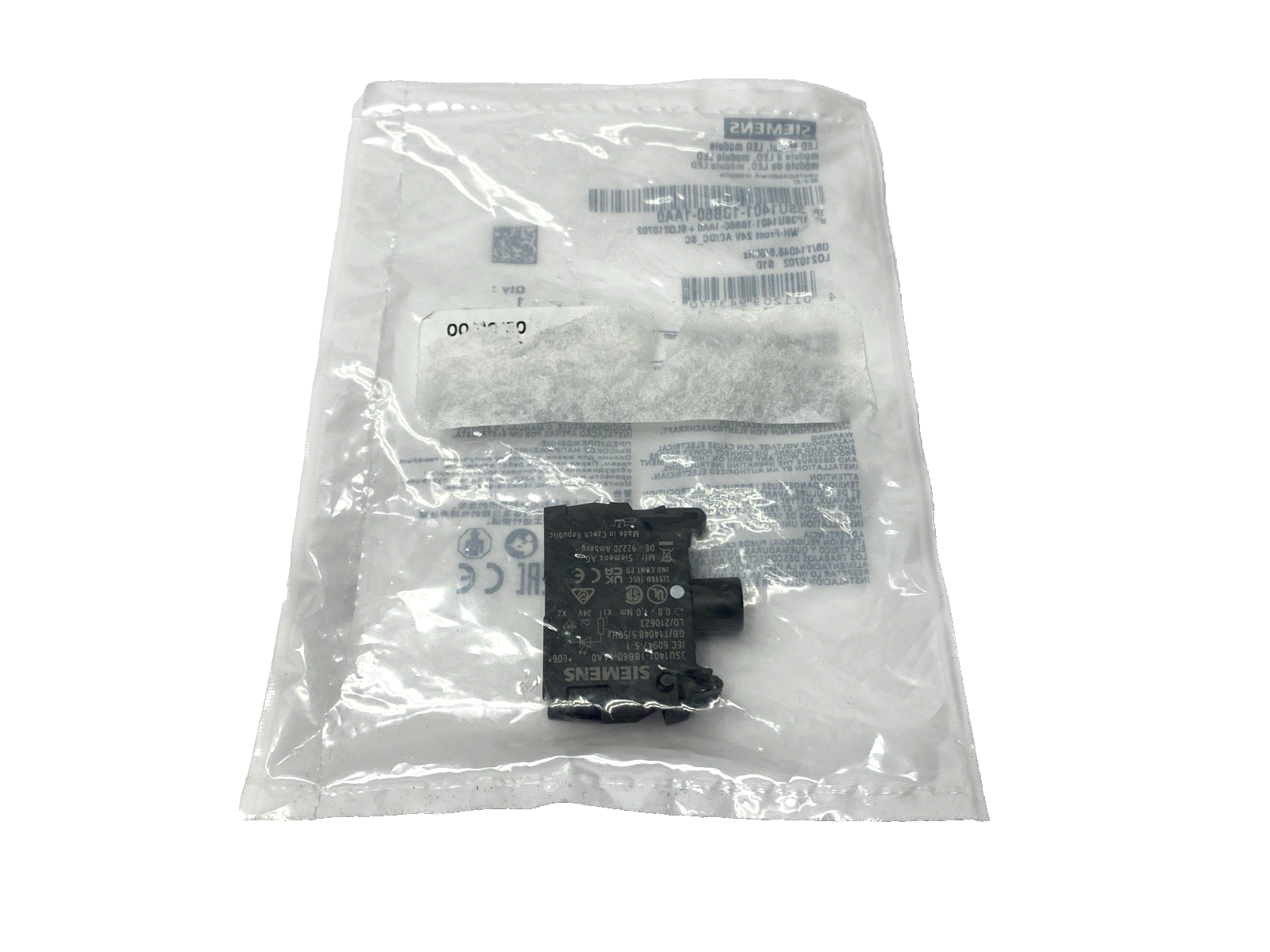 Siemens 3SU1401-1BB60-1AA0 LED Module White for Front Plate Mounting 24V AC/DC - Maverick Industrial Sales