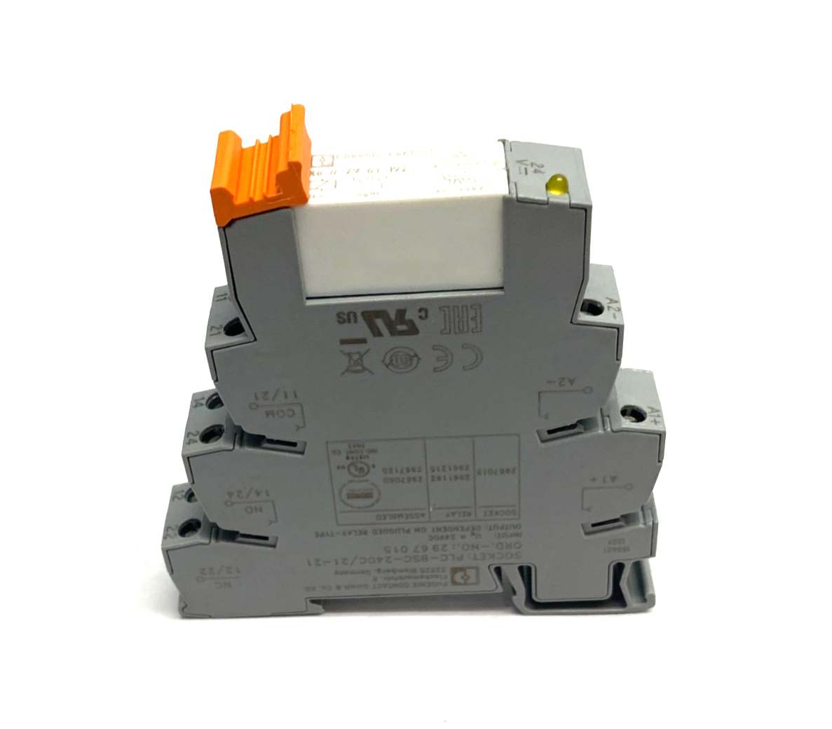 Phoenix Contact PLC-BSC-24DC/21-21 Relay Socket Base 2967015 w/ 2961192 Relay - Maverick Industrial Sales