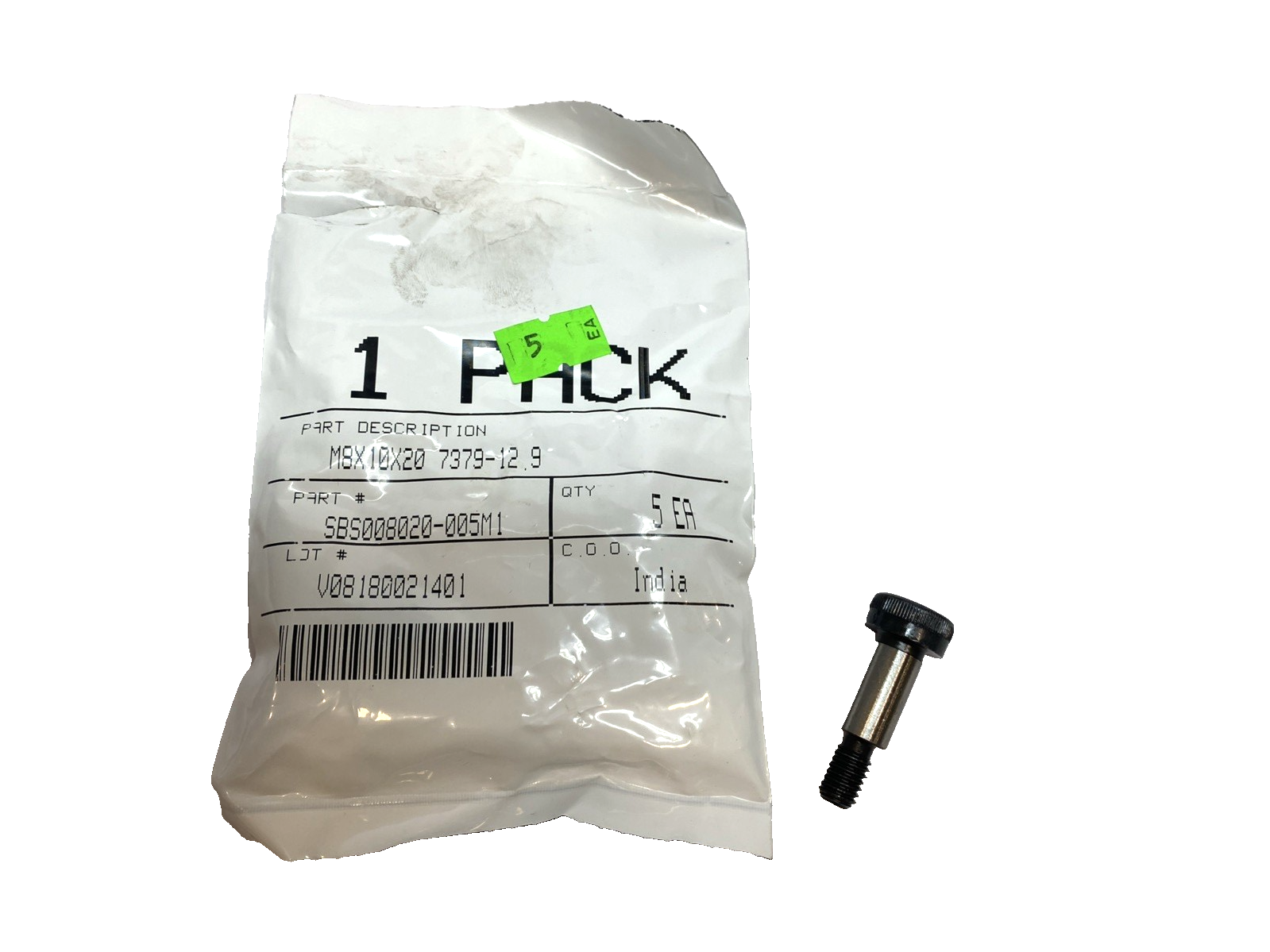 Shoulder Screws SBS008020-005M1 Alloy Steel M8X 10X20mm PKG OF 5 - Maverick Industrial Sales