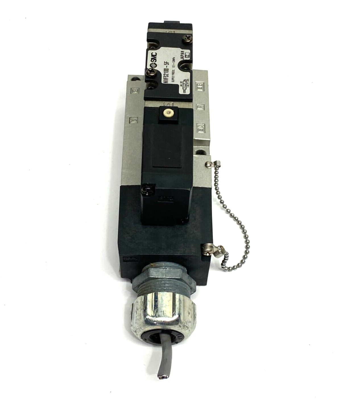 NVFS2100-5F | SMC Manifold Mounted Solenoid Valve 5-Port 0.1~1.0MPa Set Press - Used - Maverick Industrial Sales