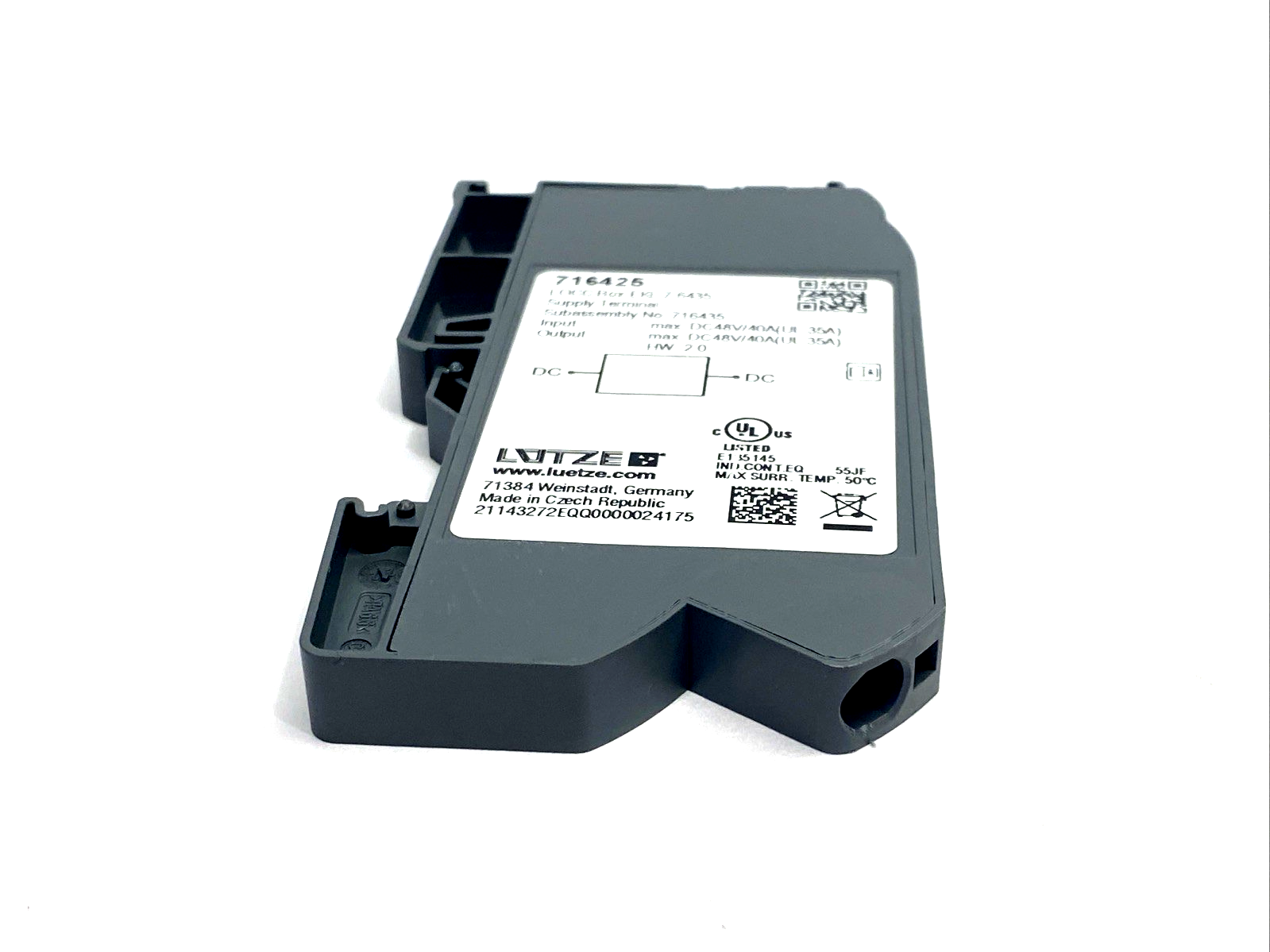 716425 | Lutze LOCC-Box-EKL 7-6435 Supply Terminal & LOCC-Box-EB 7-6536 End Block - New – Open box - Maverick Industrial Sales