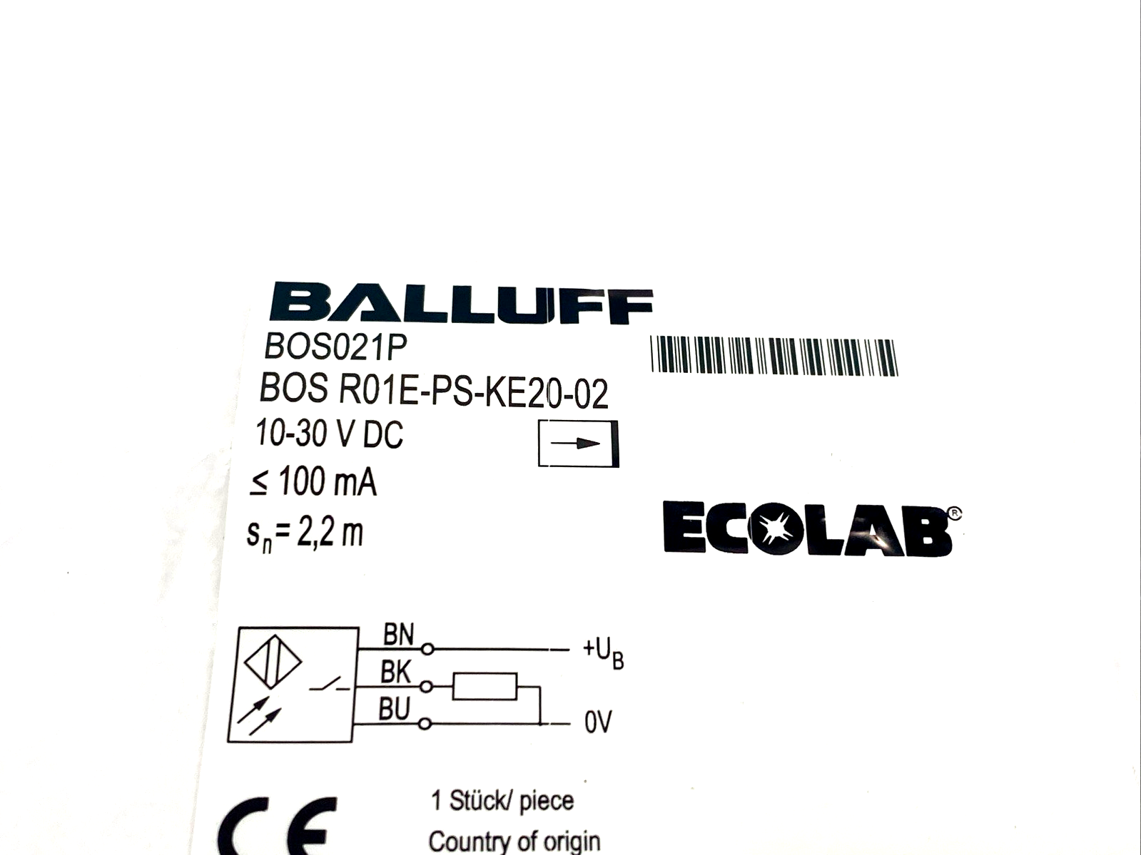 Balluff BOS021P Cubical Through-Beam Photoelectric Sensor BOS R01E-PS-KE20-02 - Maverick Industrial Sales