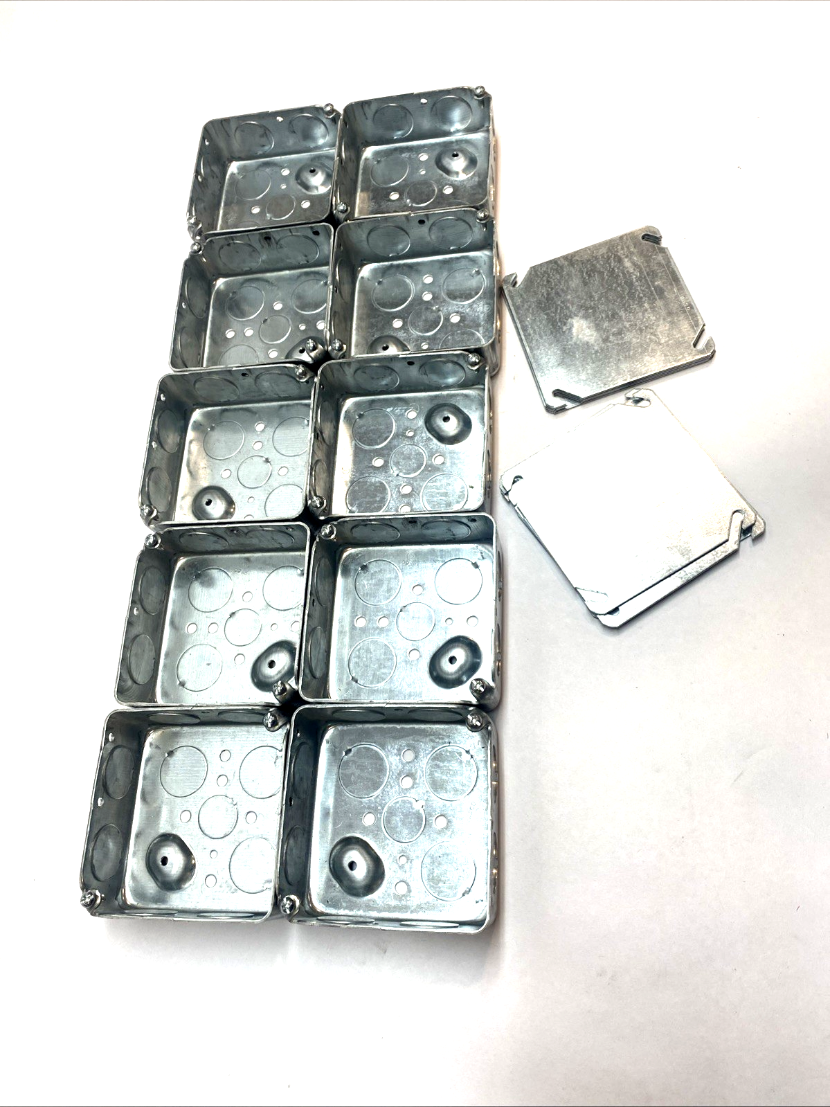 Raco 232 | Hubbell 4" Square Steel Box 2-1/8" Deep LOT OF 10 - Used - Maverick Industrial Sales