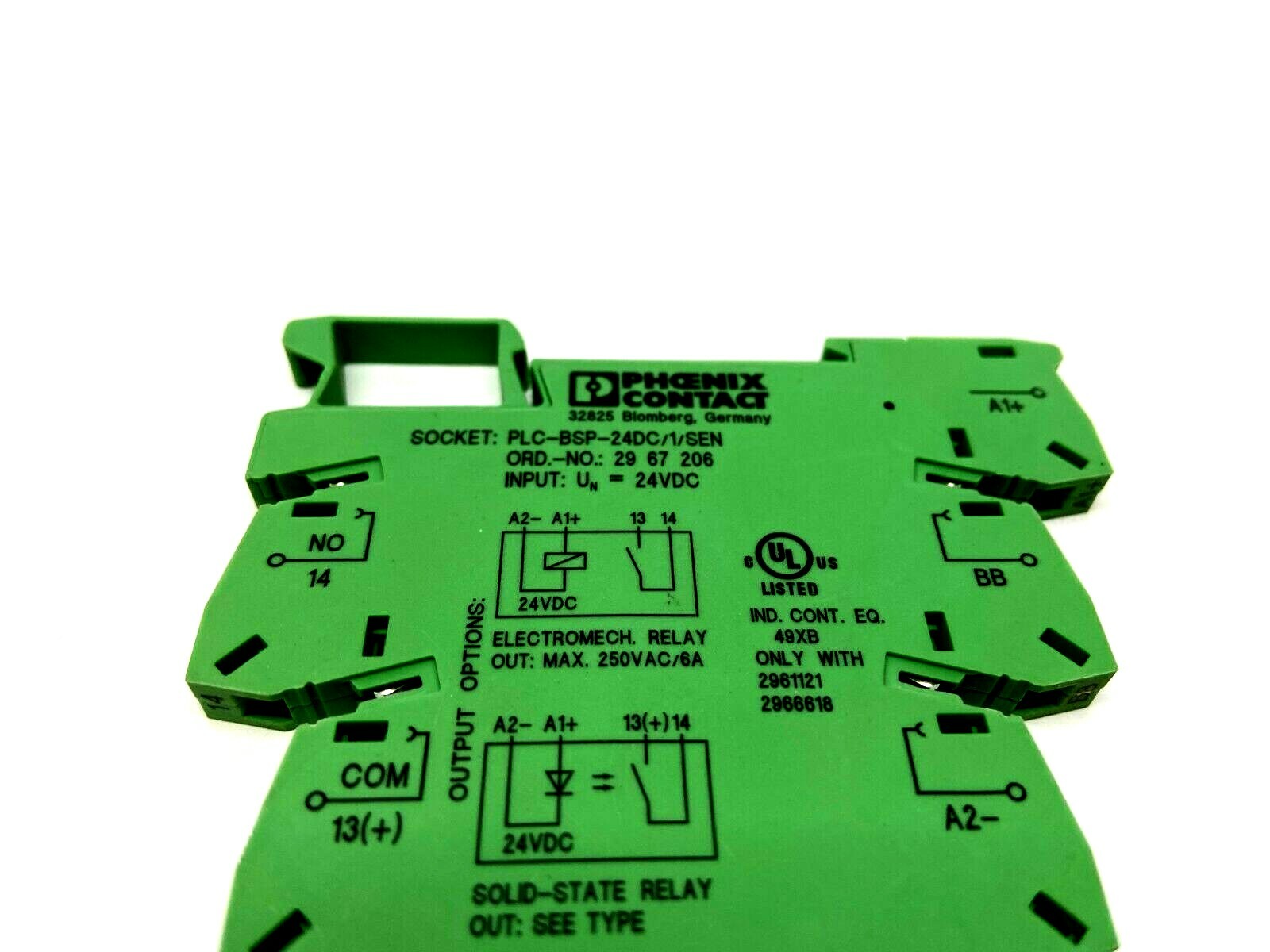 Phoenix Contact PLC-BSP-24DC/1/SEN Socket w/ 29 66 618 Relay - Maverick Industrial Sales